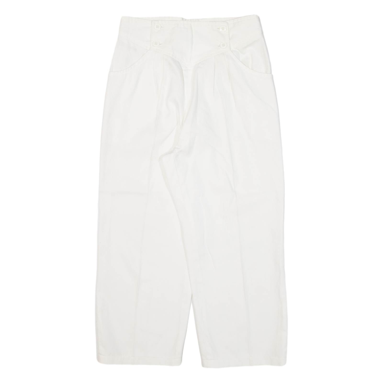 H&M Cropped Womens Trousers White Loose Straight W27 L22 Refurbished - N/A refurbished available on Cerqular
