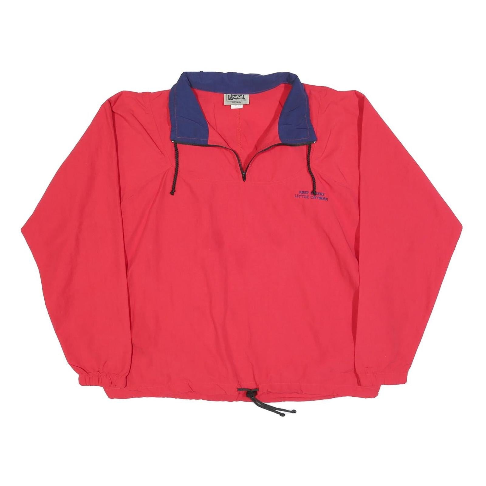 UZZI Mens Red & Navy Zip Jacket M Polyester Blend Plain Sporty Outdoor Refurbished - N/A refurbished available on Cerqular