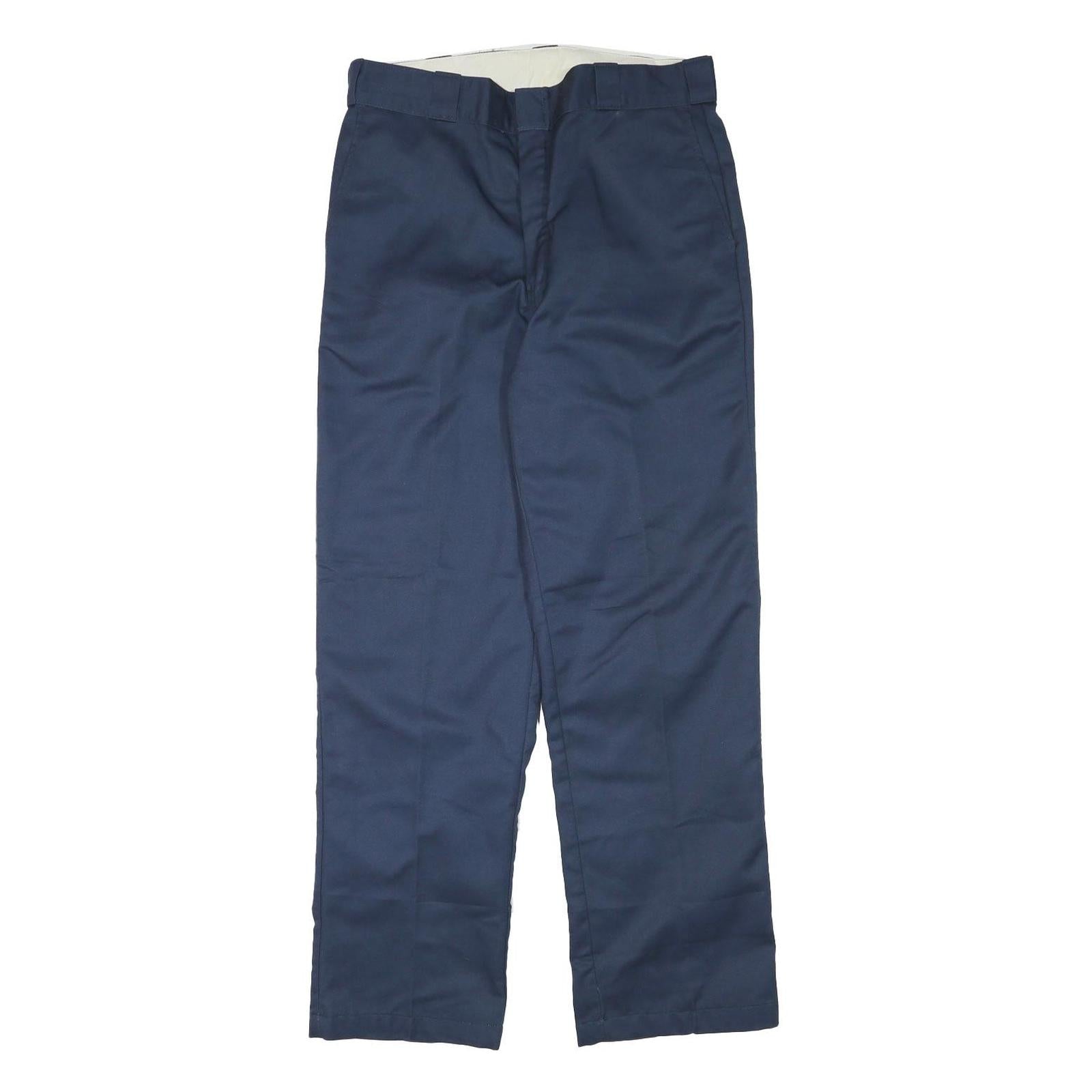 DICKIES Mens Cotton Blend Navy Regular Fit Straight Leg Lined Trousers W33 L31 Refurbished - N/A refurbished available on Cerqular