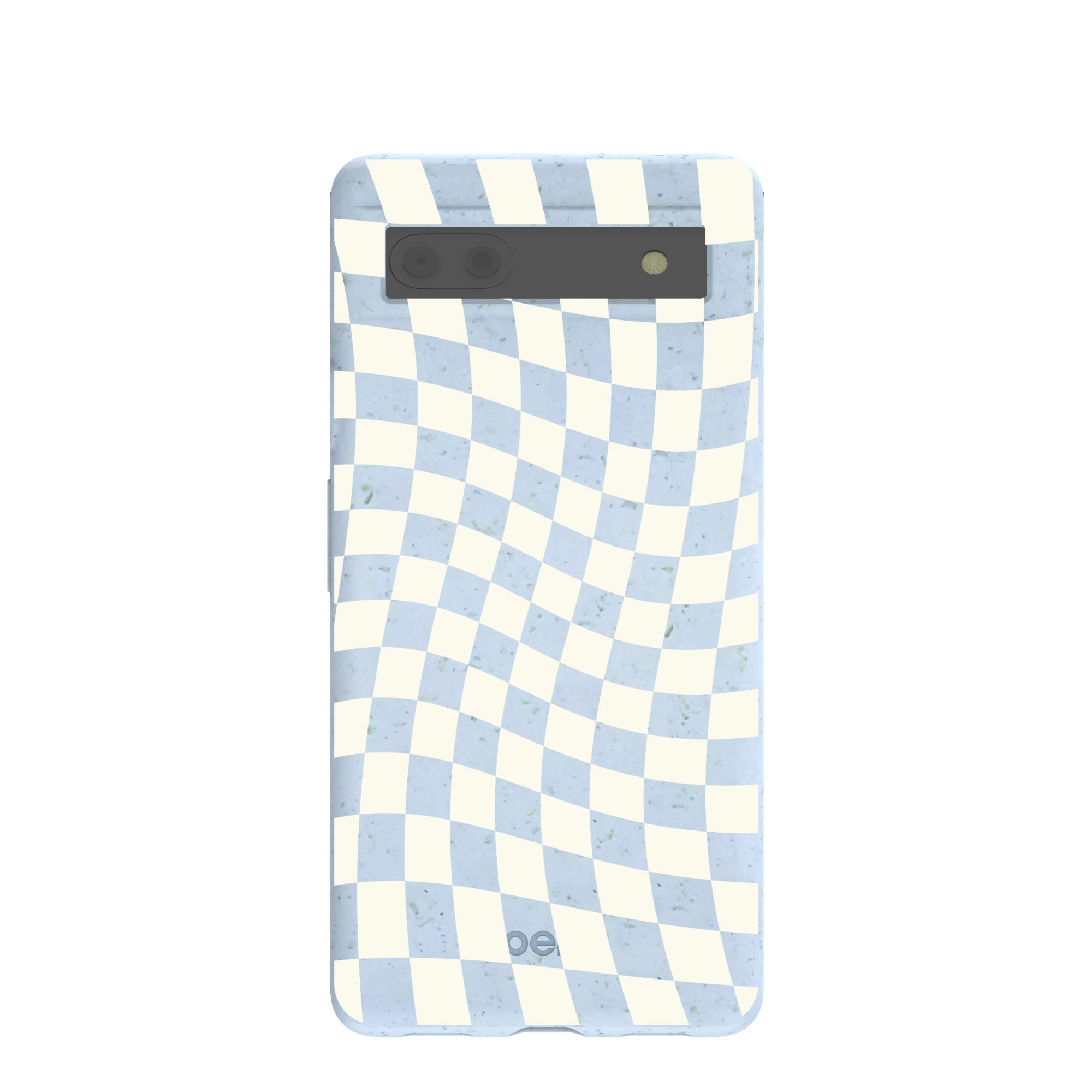 Powder Blue Warped Checkers Google Pixel 6a Case Refurbished - Pela Case refurbished available on Cerqular