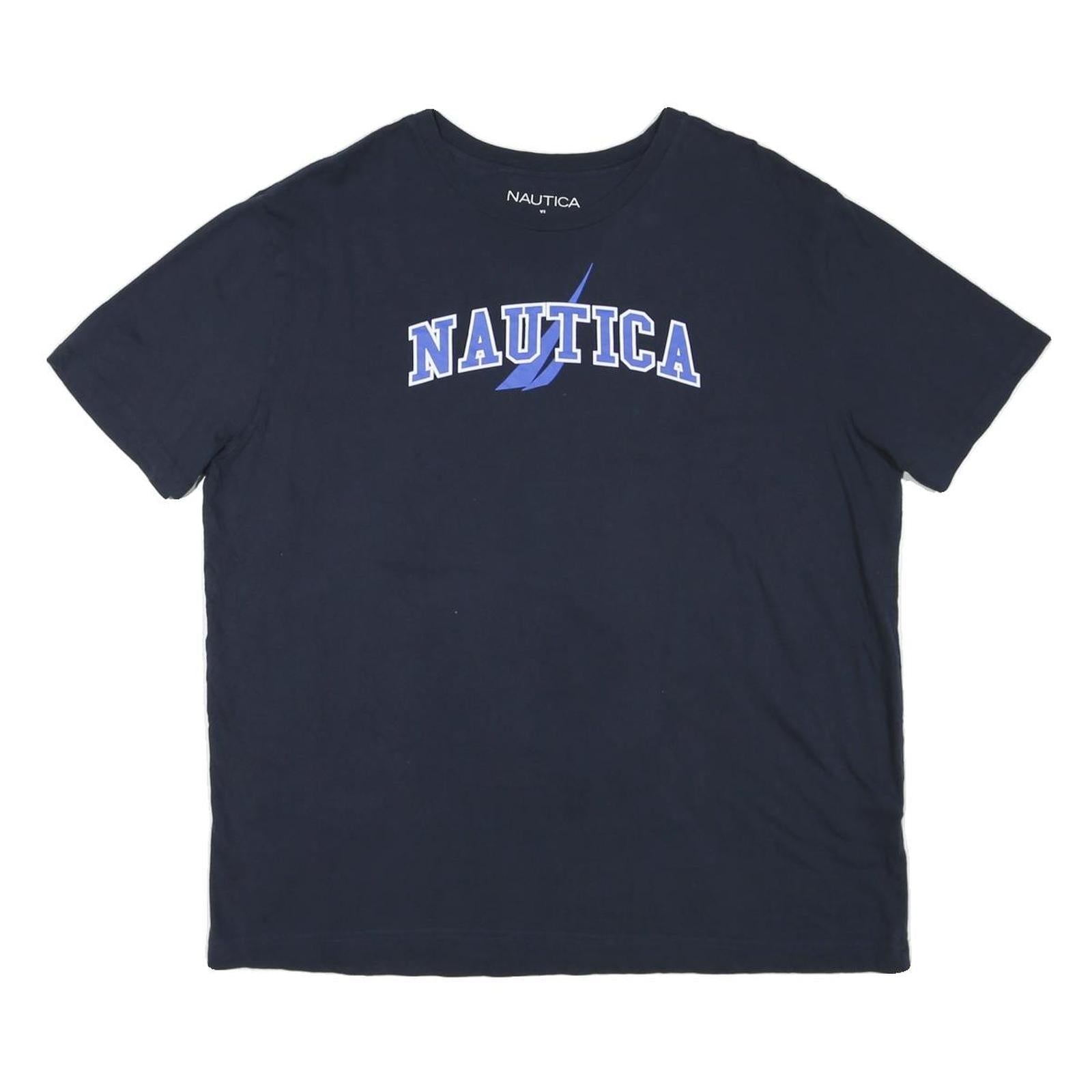 NAUTICA Mens Navy Blue Graphic T-Shirt L Short Sleeve Crew Neck Casual Cotton Refurbished - N/A refurbished available on Cerqular