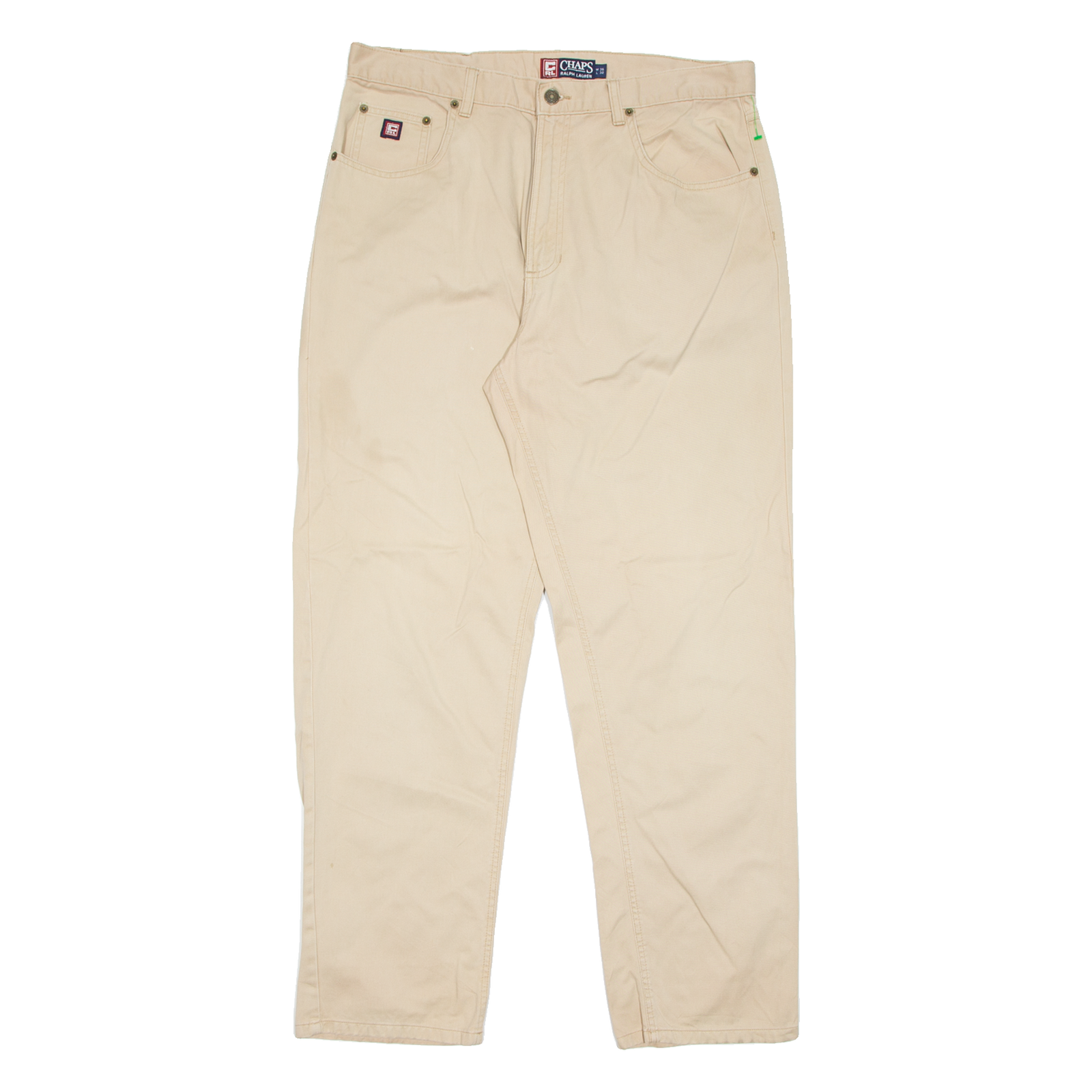 CHAPS Mens Trousers Beige Regular Straight W36 L32 Refurbished - N/A refurbished available on Cerqular