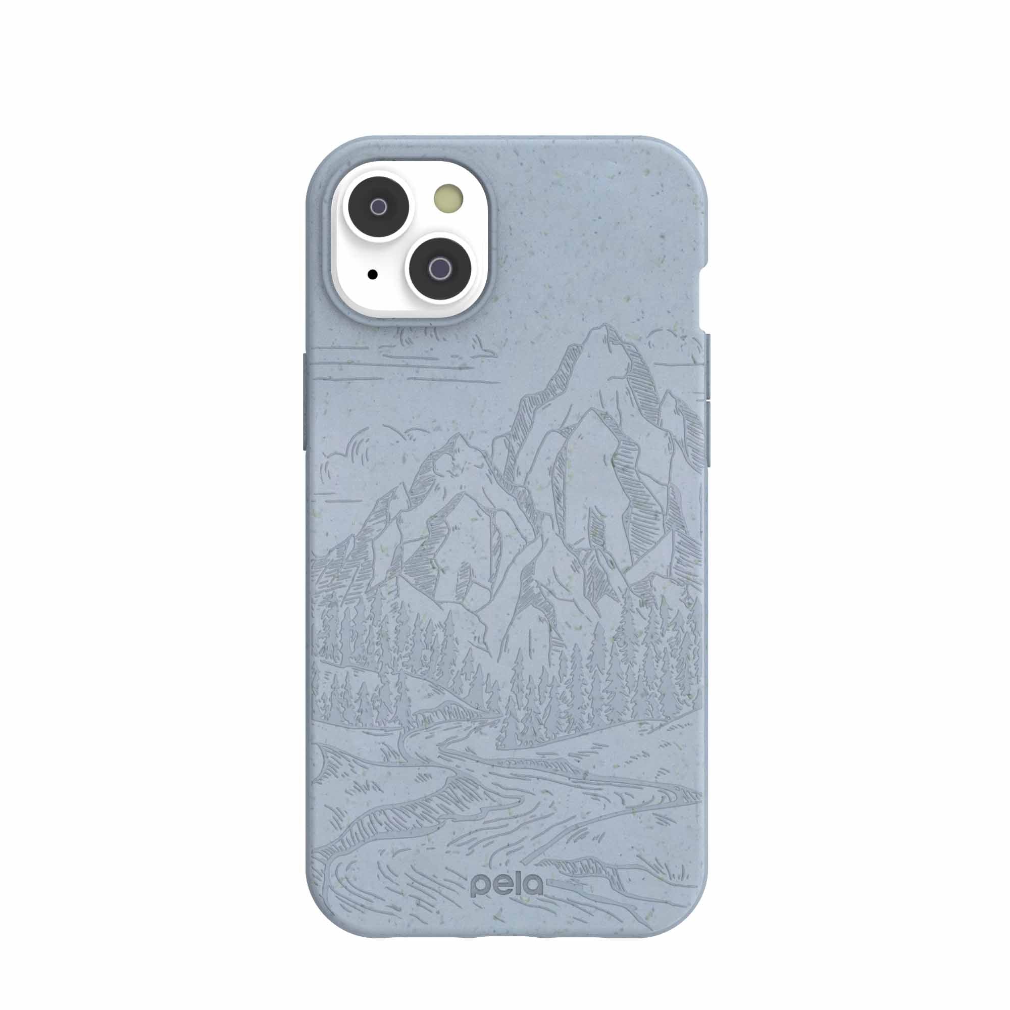 Powder Blue Rockies iPhone 14 Plus Case Refurbished - Pela Case refurbished available on Cerqular
