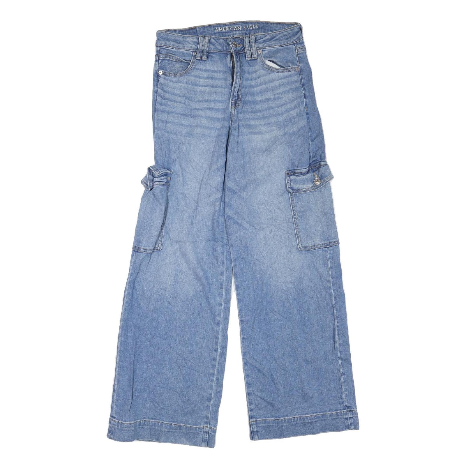 AMERICAN EAGLE Womens Jeans Blue Regular Straight Denim Light W30 L31 Cargo Refurbished - N/A refurbished available on Cerqular