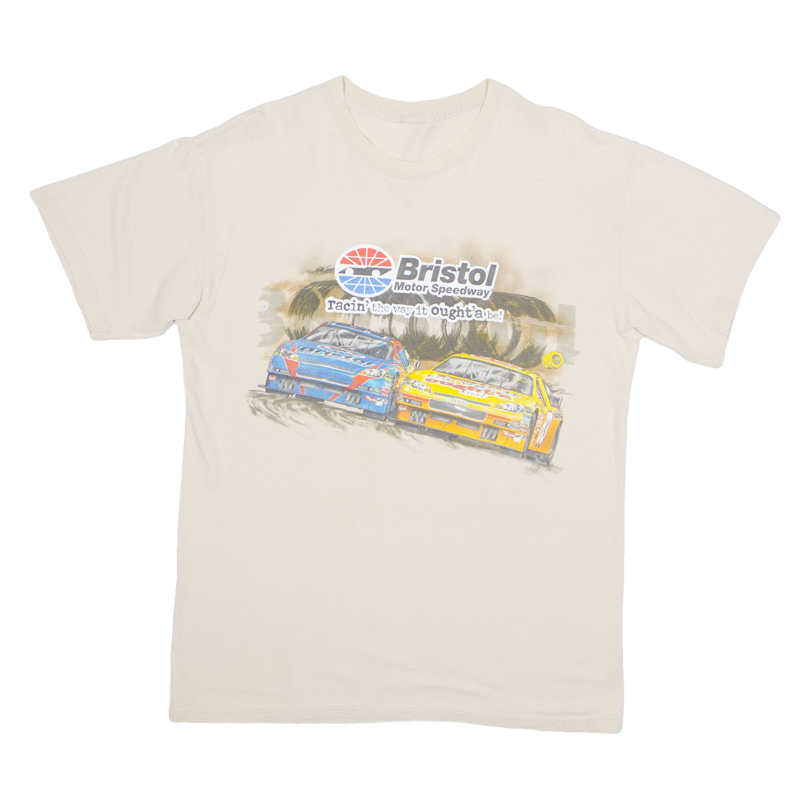 Bristol Motor Speedway Mens T-Shirt Brown USA M Refurbished - N/A refurbished available on Cerqular