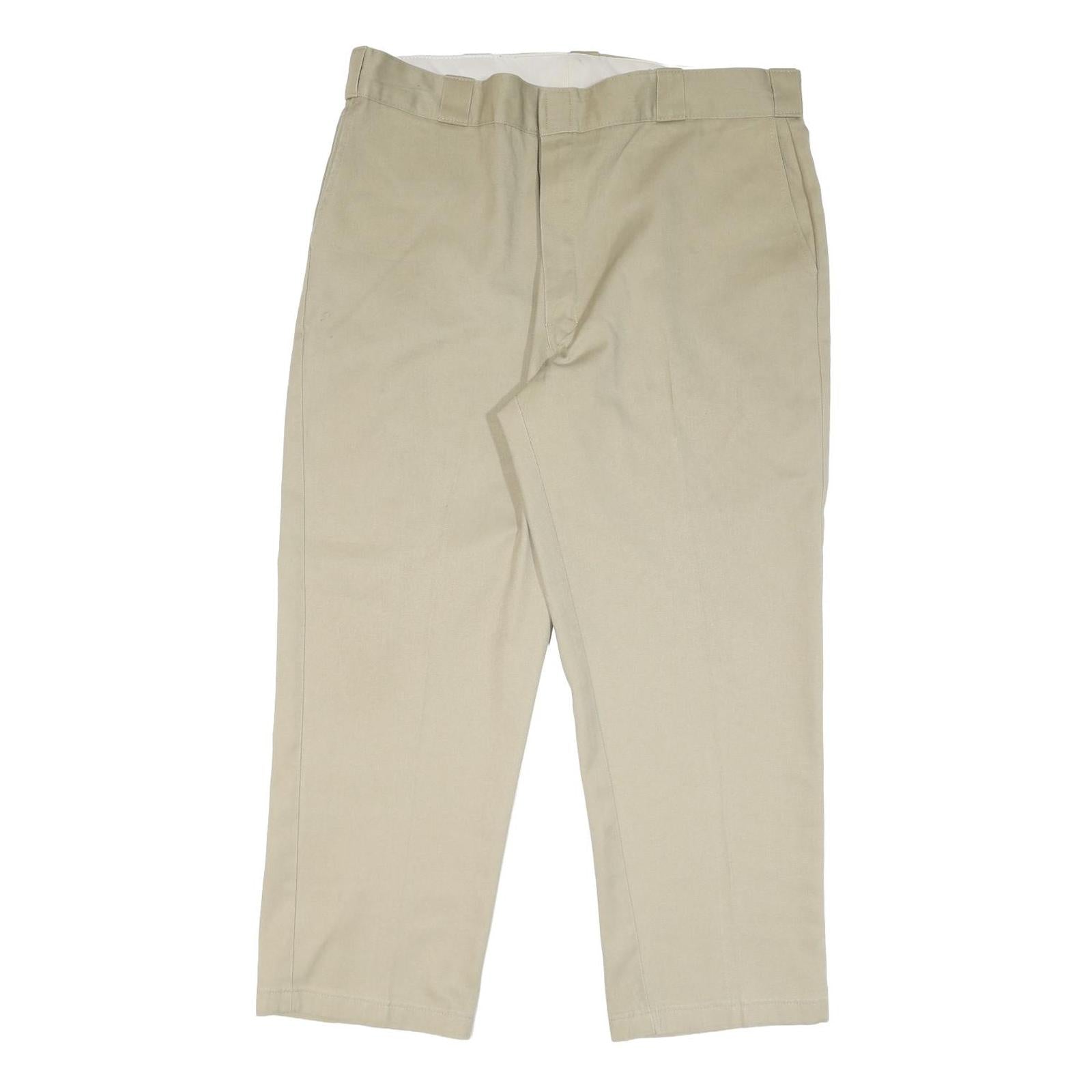 DICKIES Mens Cotton Blend Beige Classic Straight Trousers W42 L28 Workwear Zip Refurbished - N/A refurbished available on Cerqular