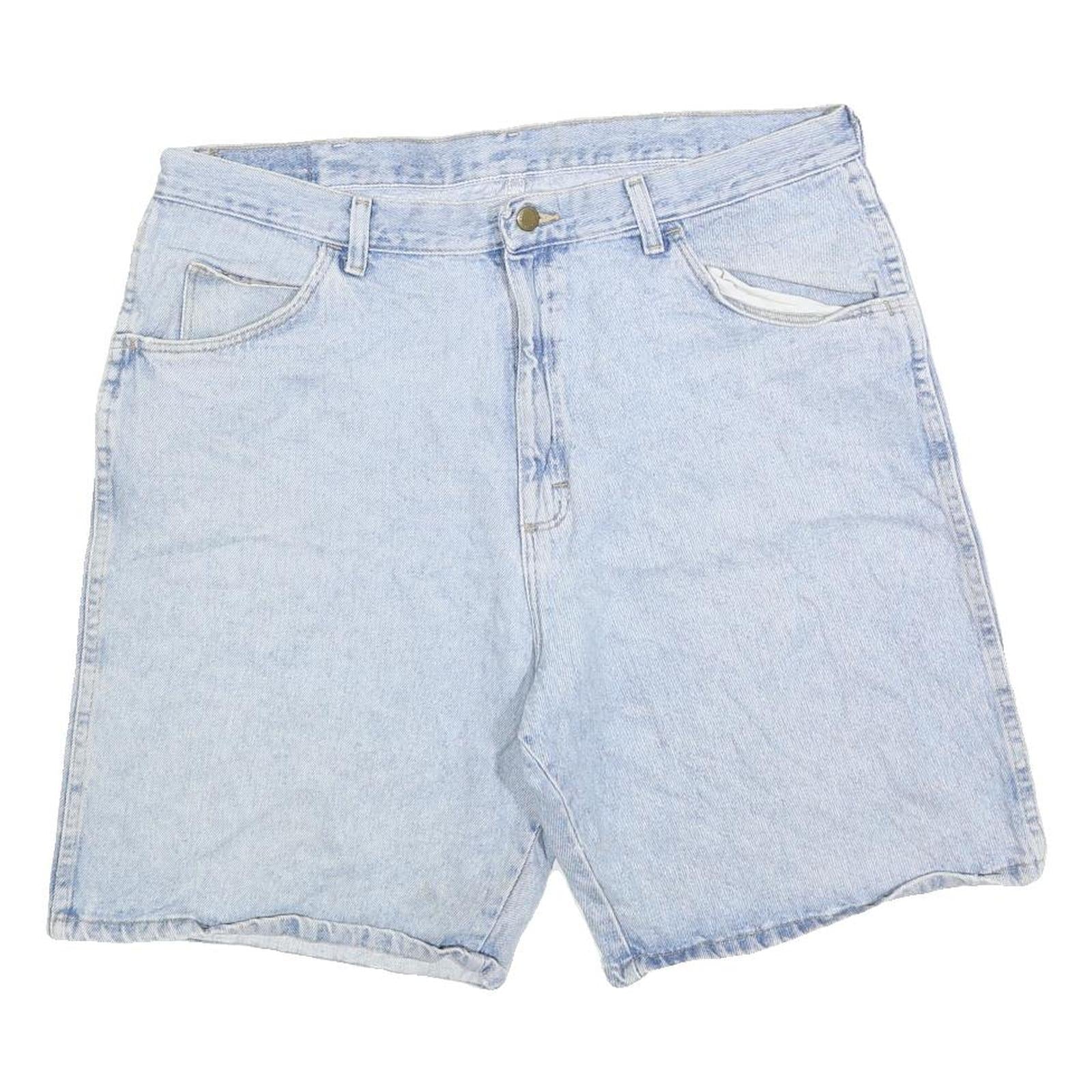 WRANGLER Mens Shorts Blue Denim Casual L W36 Classic Fit Summer Style Refurbished - N/A refurbished available on Cerqular