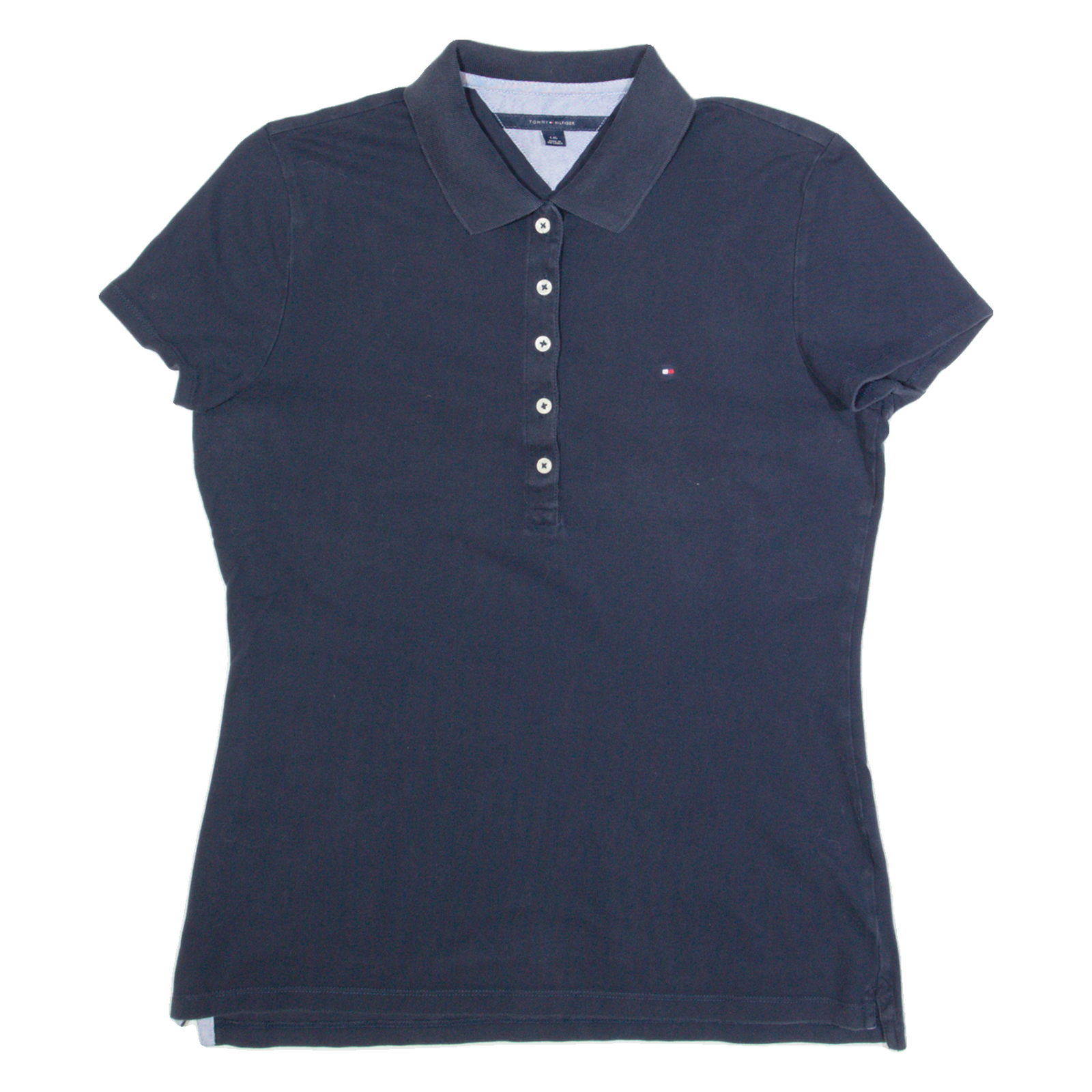 TOMMY HILFIGER Womens Polo Shirt Blue L Refurbished - N/A refurbished available on Cerqular
