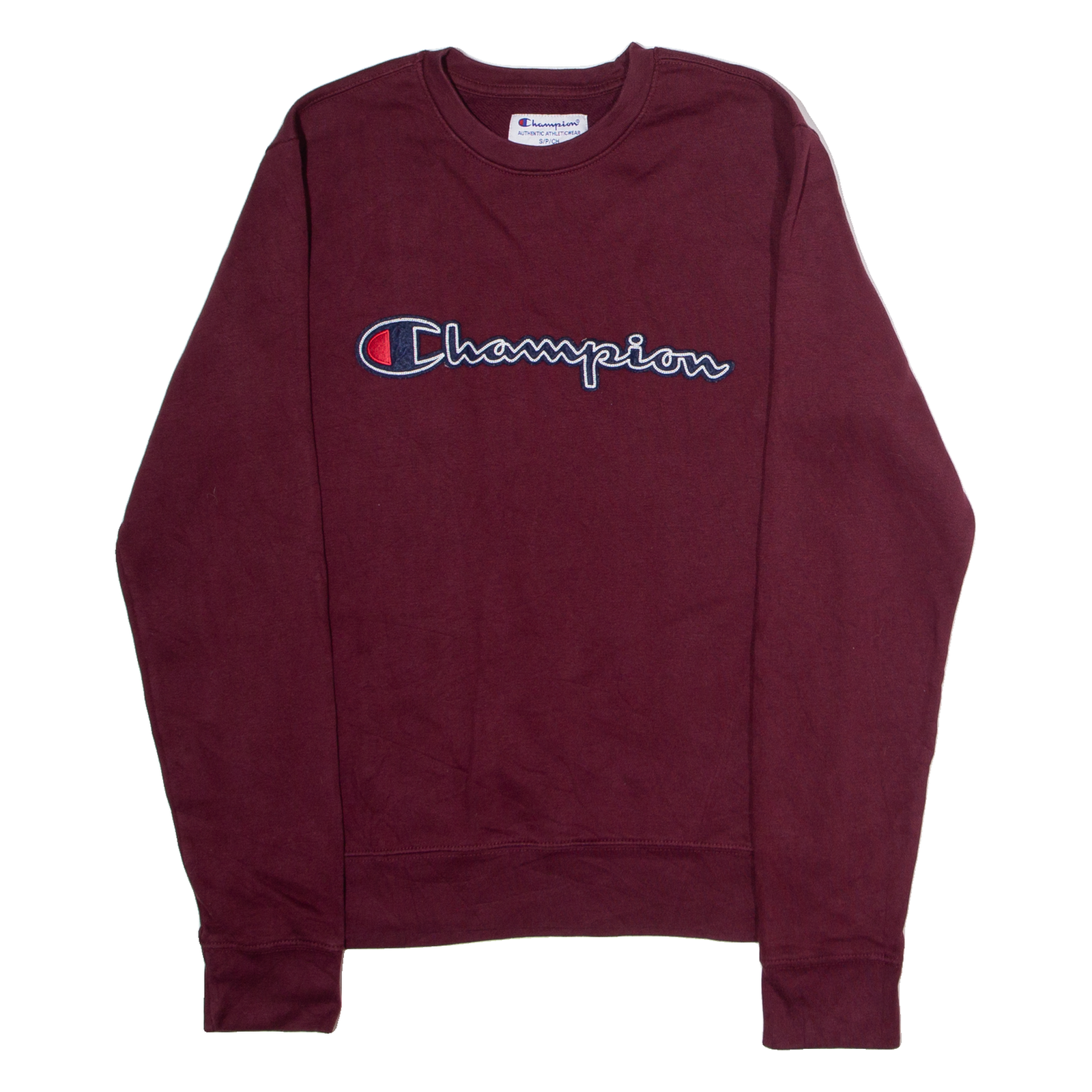 CHAMPION Mens Sweatshirt Maroon Crew Neck S Refurbished - N/A refurbished available on Cerqular