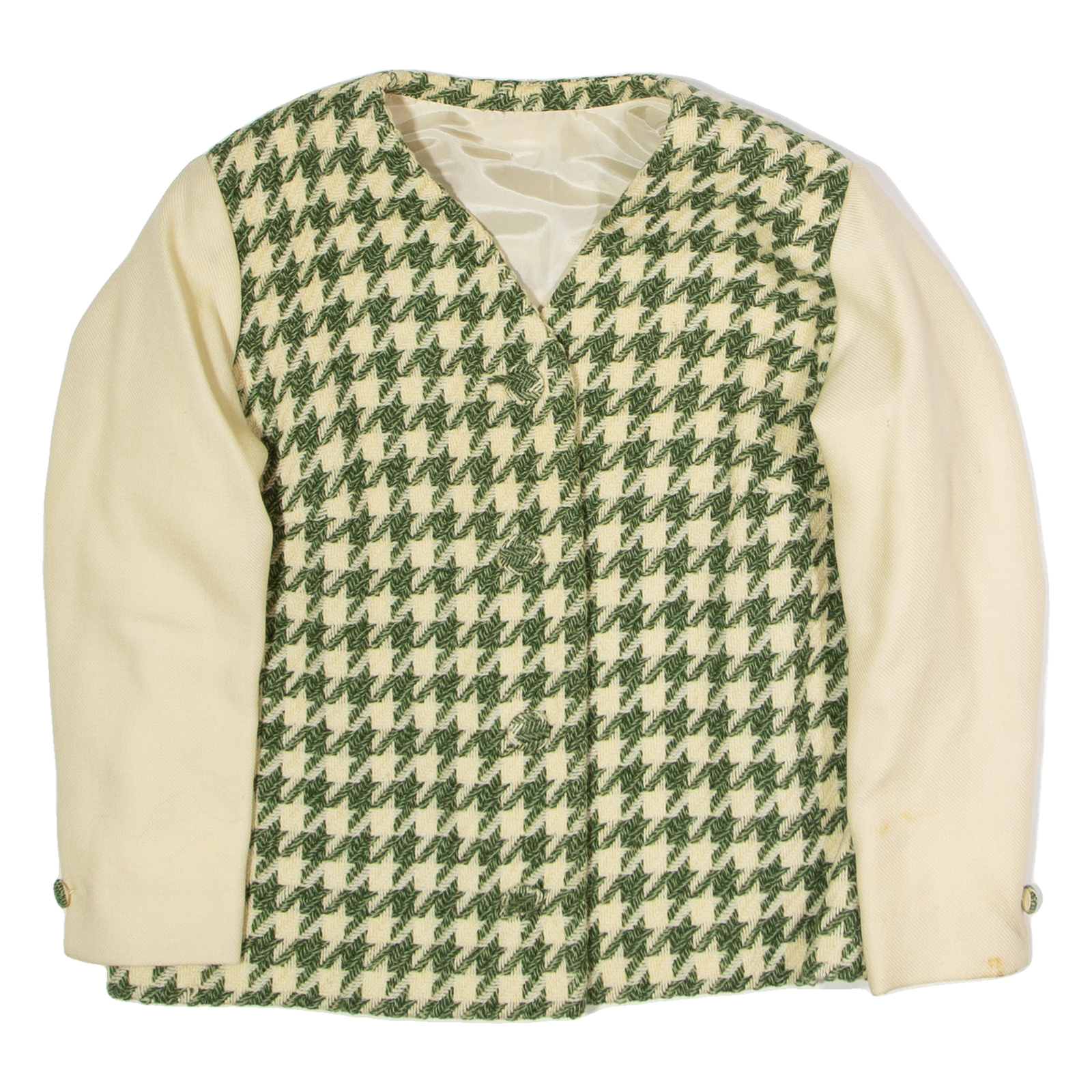Womens Blazer Jacket Green Knit Wool 90s Houndstooth XL Refurbished - N/A refurbished available on Cerqular