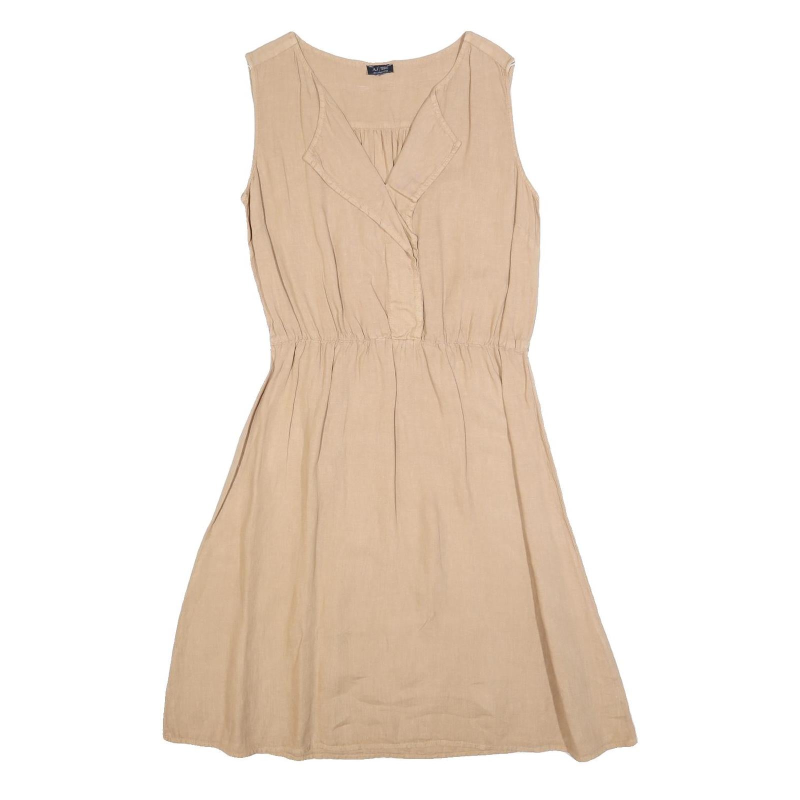ARMANI JEANS Womens Beige Sleeveless Day Woven Plain Midi Dress M Casual Refurbished - N/A refurbished available on Cerqular
