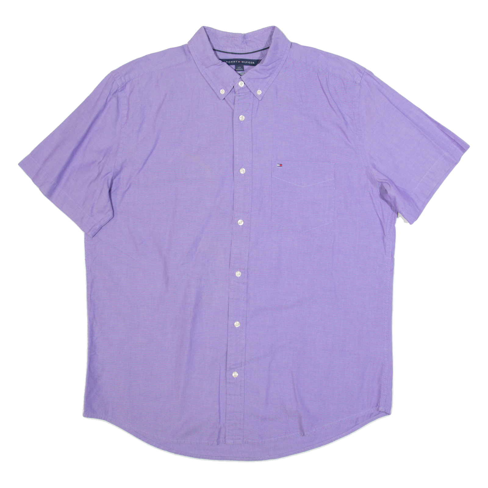 TOMMY HILFIGER Mens Plain Shirt Purple L Refurbished - N/A refurbished available on Cerqular