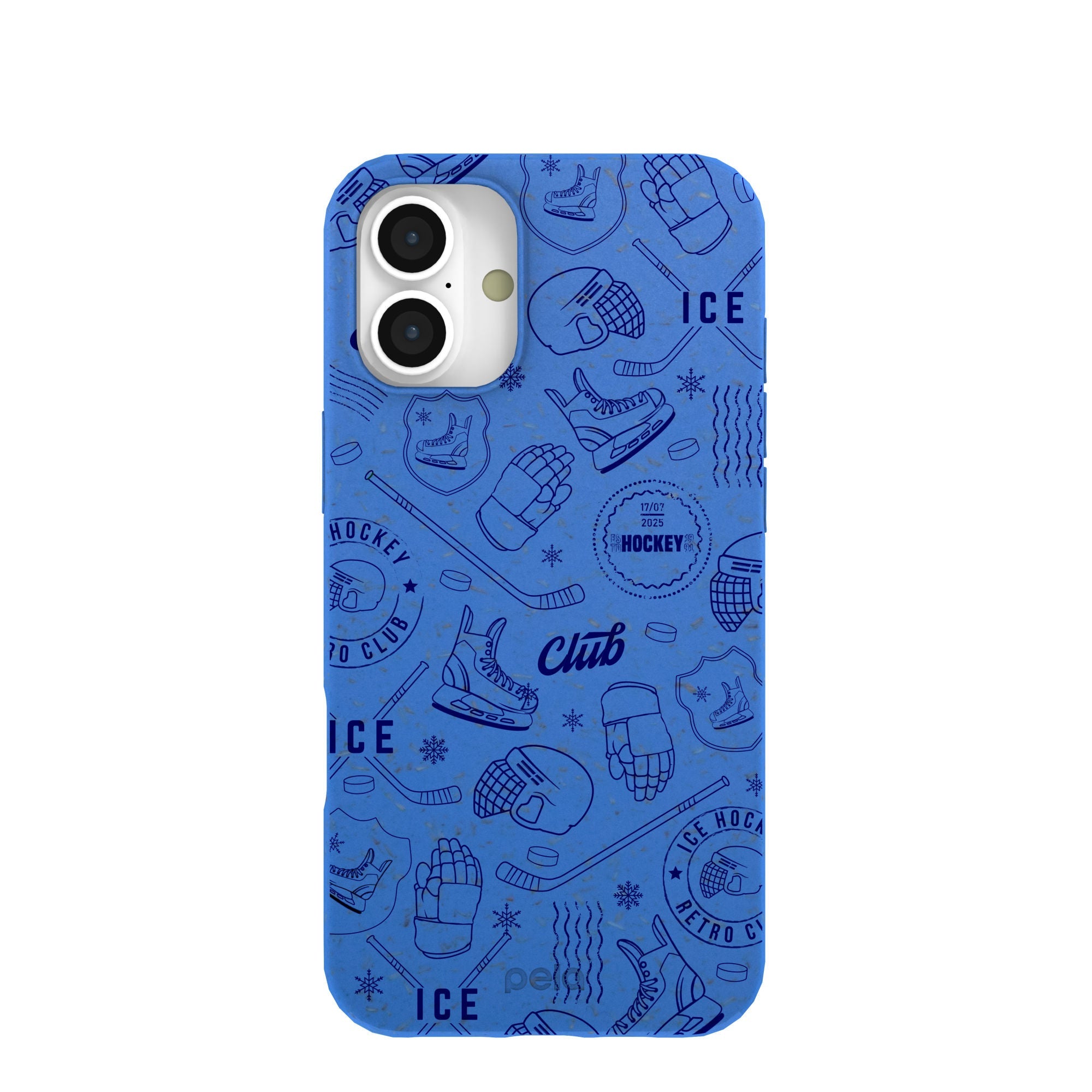 Electric Blue Hockey Postage iPhone 16 Plus Case Refurbished - Pela Case refurbished available on Cerqular
