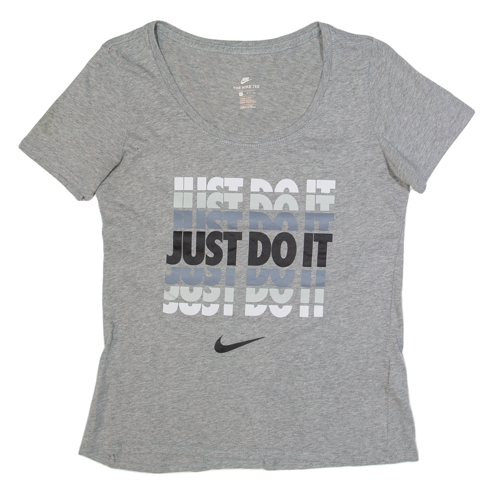 NIKE Just Do It Womens T-Shirt Grey S Refurbished - N/A refurbished available on Cerqular