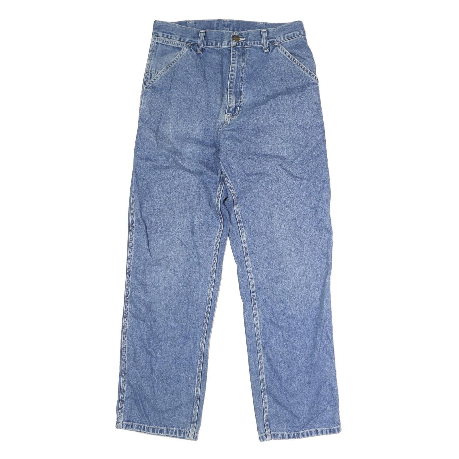 CARHARTT Mens Blue Regular Straight Denim Jeans W31 L30 Button Closure Refurbished - N/A refurbished available on Cerqular