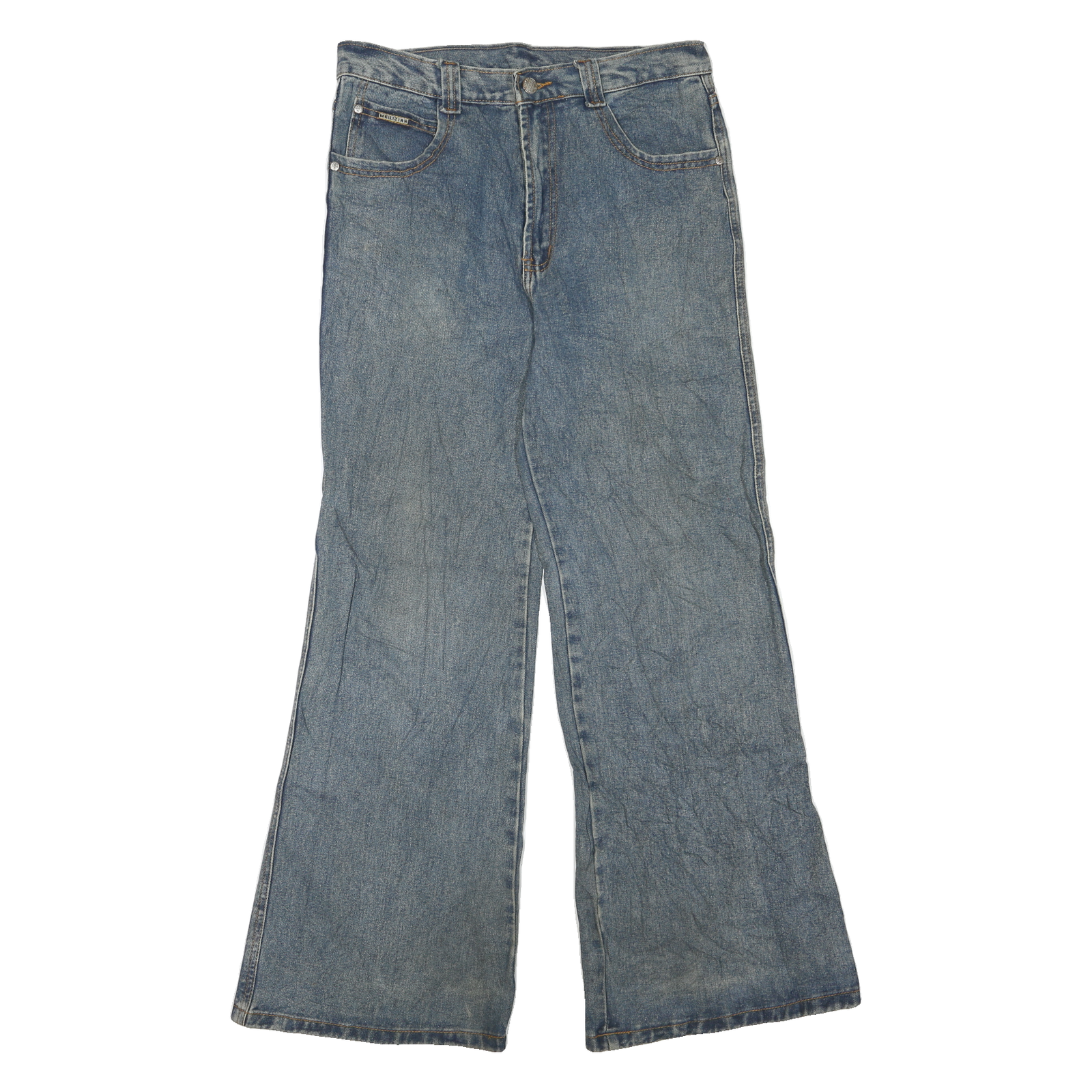 Womens Blue Regular Fit Wide-Leg Denim Jeans Cotton Blend W30 L29 Classic Style Refurbished - N/A refurbished available on Cerqular
