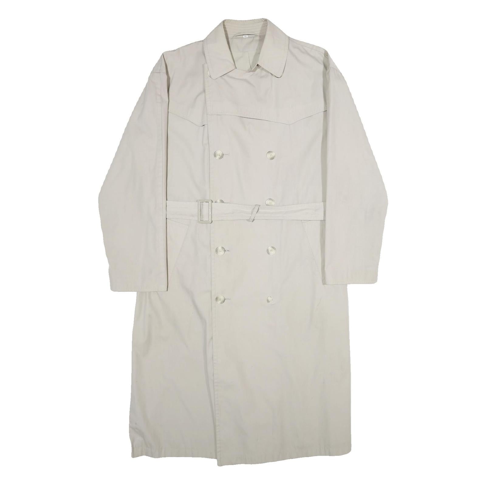 THE BURTON COLLECTION Mens Cream Trench Jacket M Polyester Plain Button Closure Refurbished - N/A refurbished available on Cerqular