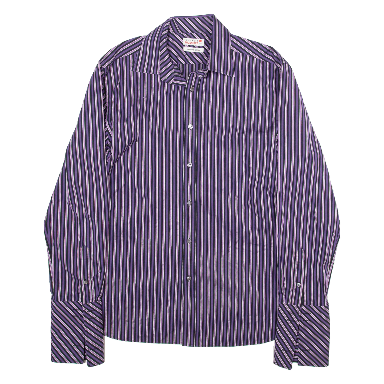 TED BAKER Mens Shirt Purple Striped Long Sleeve M Refurbished - N/A refurbished available on Cerqular