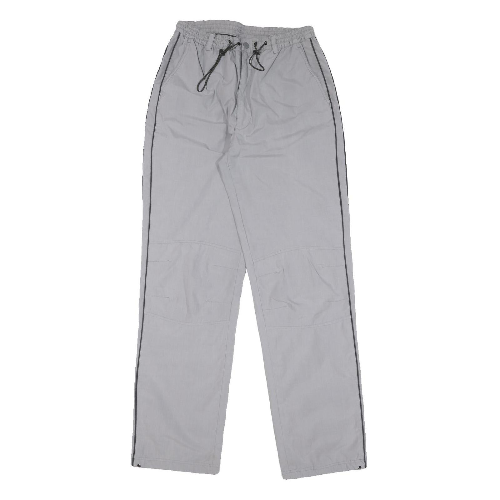 Womens Relaxed Fit Grey Cotton Blend Trousers W28 L32 Drawstring Pocket Zip Refurbished - N/A refurbished available on Cerqular
