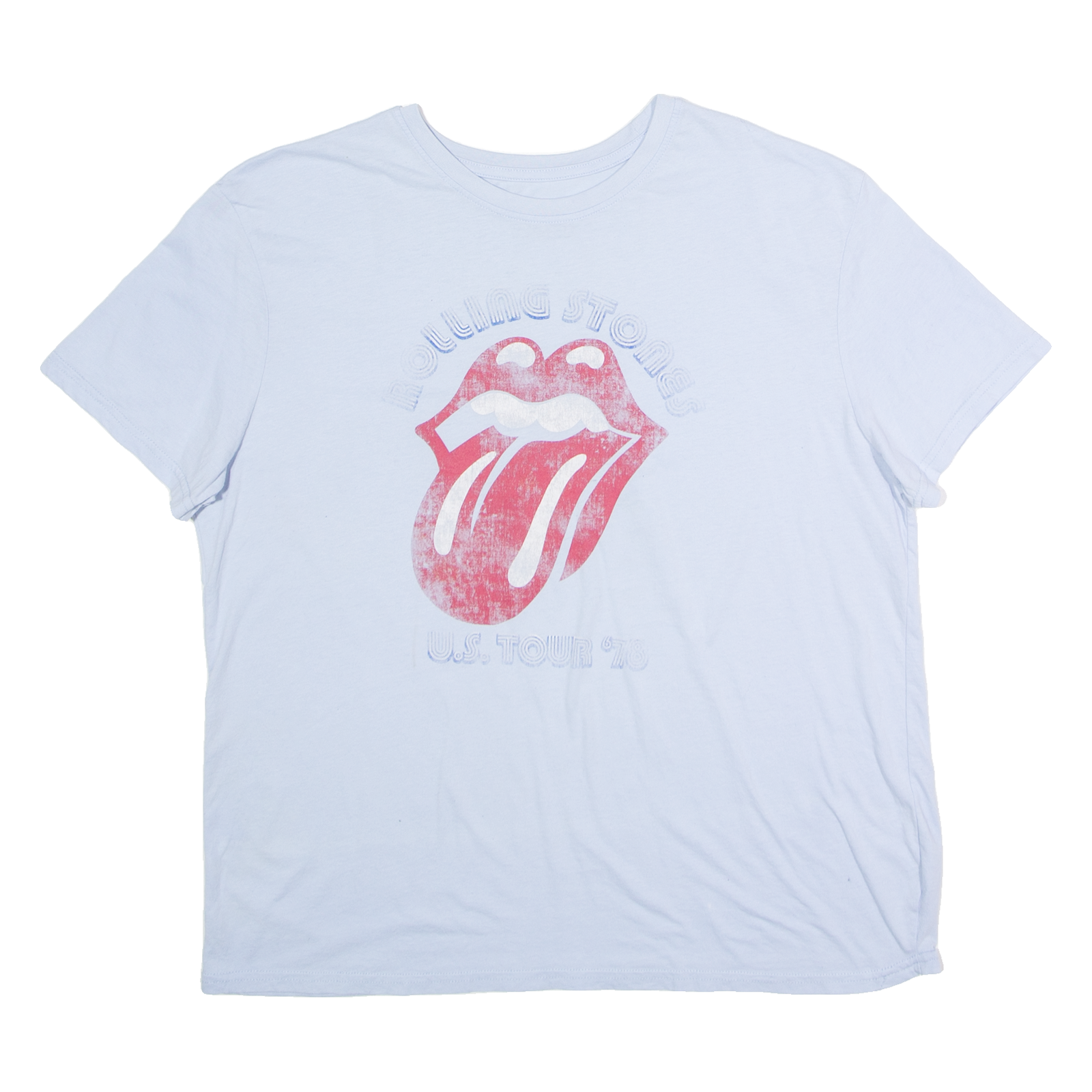 THE ROLLING STONES U.S. Tour '78 Mens Band T-Shirt Blue Crew Neck L Refurbished - N/A refurbished available on Cerqular