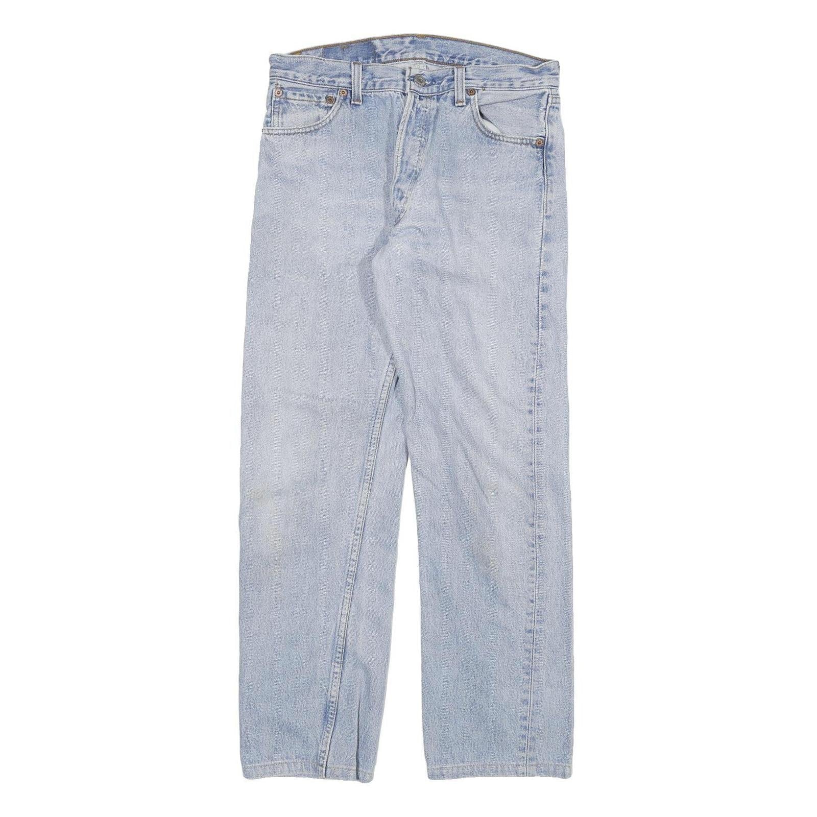 LEVI'S 501 Womens Jeans Blue Regular Straight Denim Light W28 L26 Classic Button Refurbished - N/A refurbished available on Cerqular