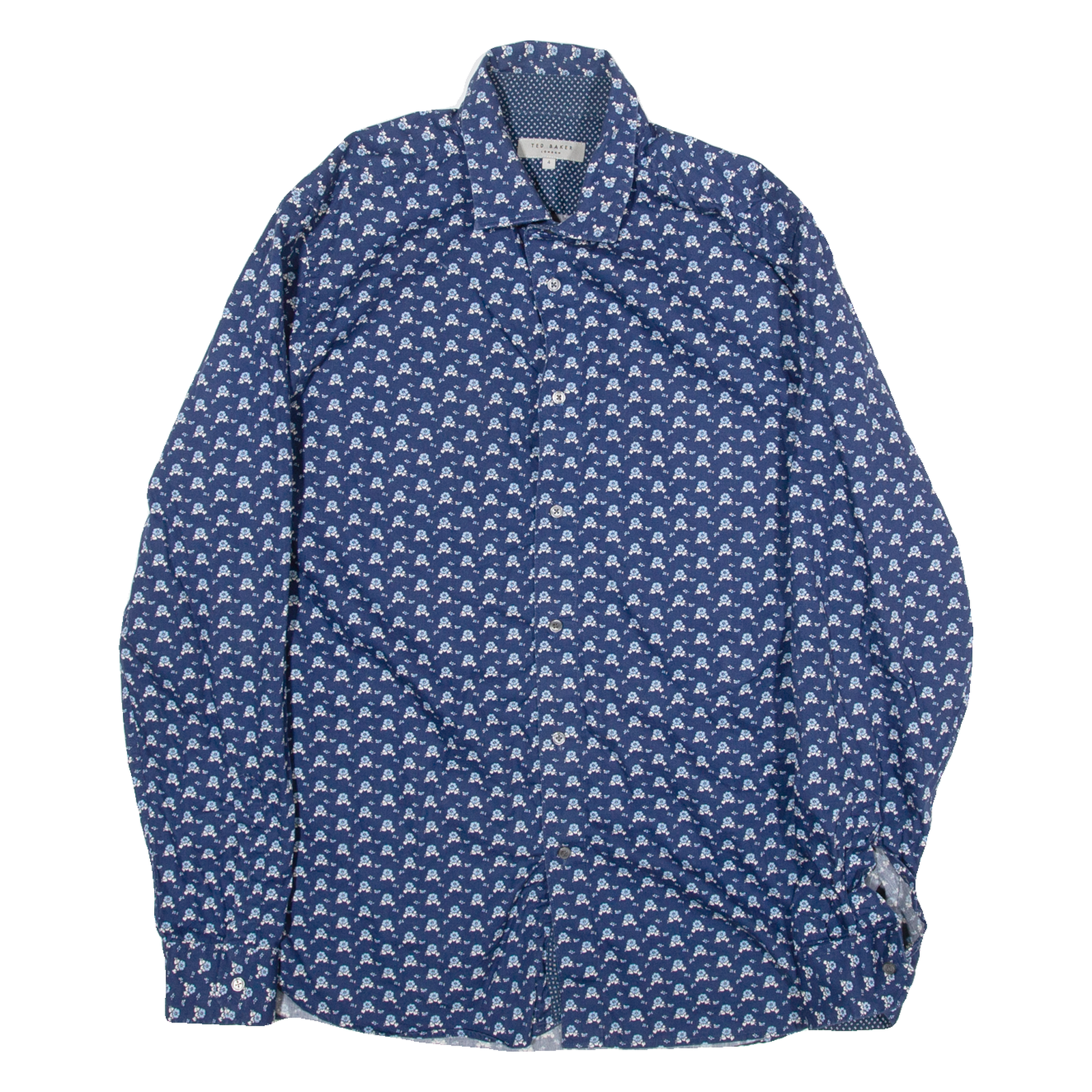 TED BAKER Mens Shirt Blue Floral Long Sleeve M Refurbished - N/A refurbished available on Cerqular