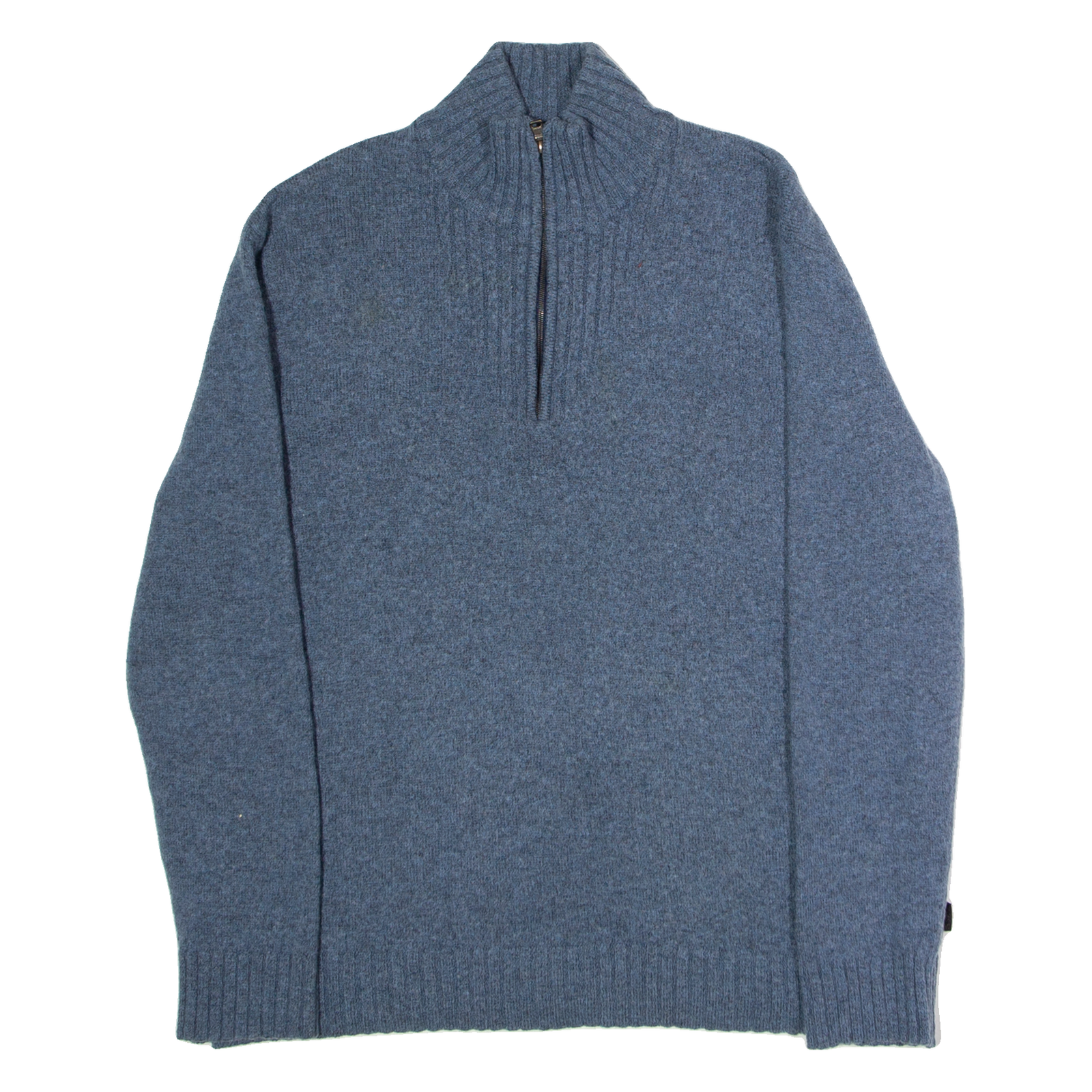 BOSS Misha Womens Jumper Blue 1/4 Zip Tight Knit Wool 3XL Refurbished - N/A refurbished available on Cerqular