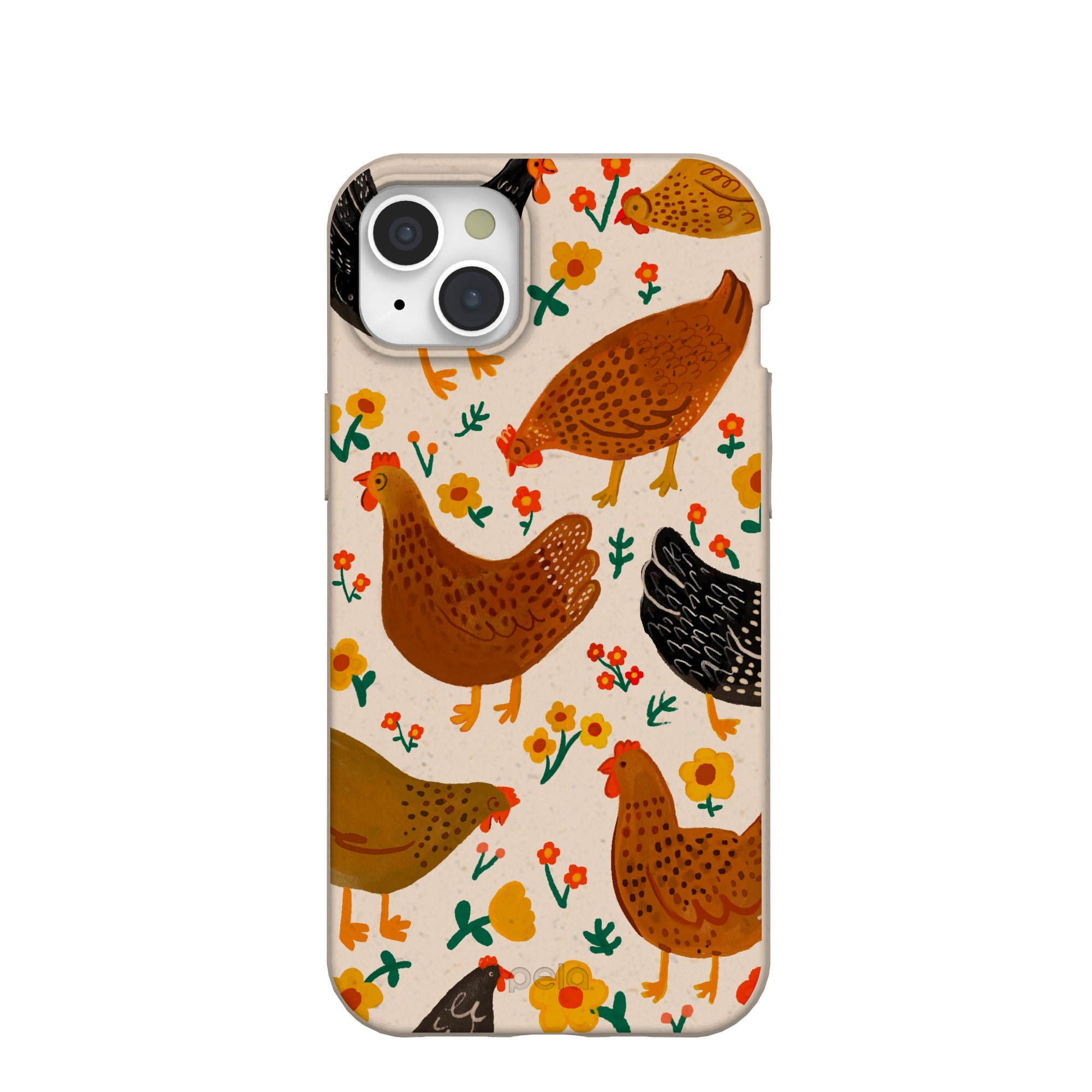 Seashell Chicken Garden iPhone 15 Plus Case Refurbished - Pela Case refurbished available on Cerqular