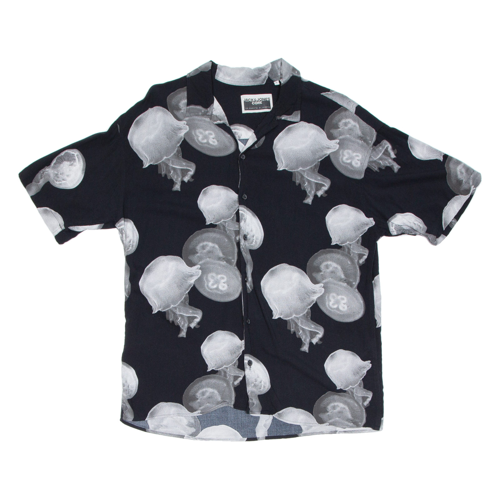 JACK & JONES Mens Shirt Black Viscose Crazy Pattern S Refurbished - N/A refurbished available on Cerqular