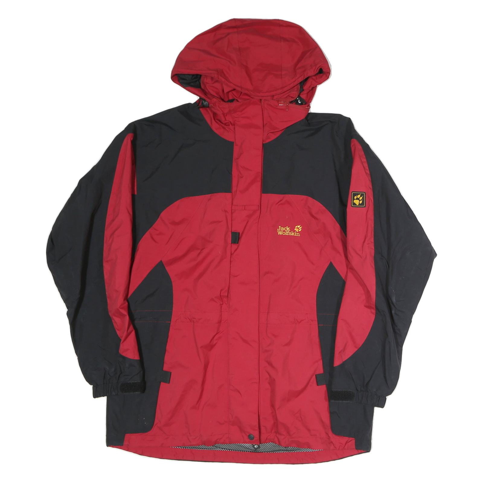 JACK WOLFSKIN Womens Red & Black Outdoor Jacket L Polyester Zip Hooded Refurbished - N/A refurbished available on Cerqular