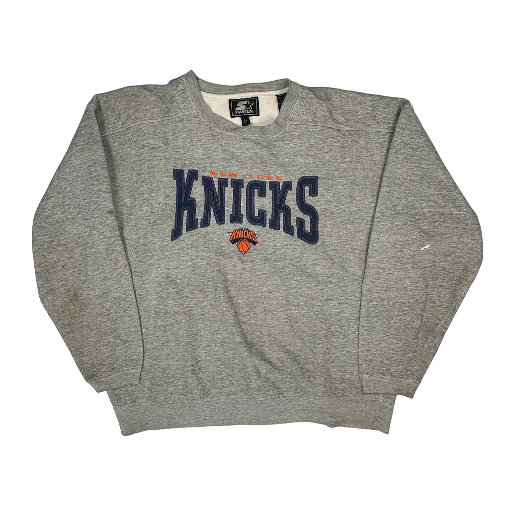 Buy New York Knicks Starter Sweatshirt - Large Grey Cotton Refurbished - $37.51 New York Knicks Starter Sweatshirt - Large Grey Cotton Refurbished - Thrifted (note: this is a term often used to describe second- refurbished available on Cerqular