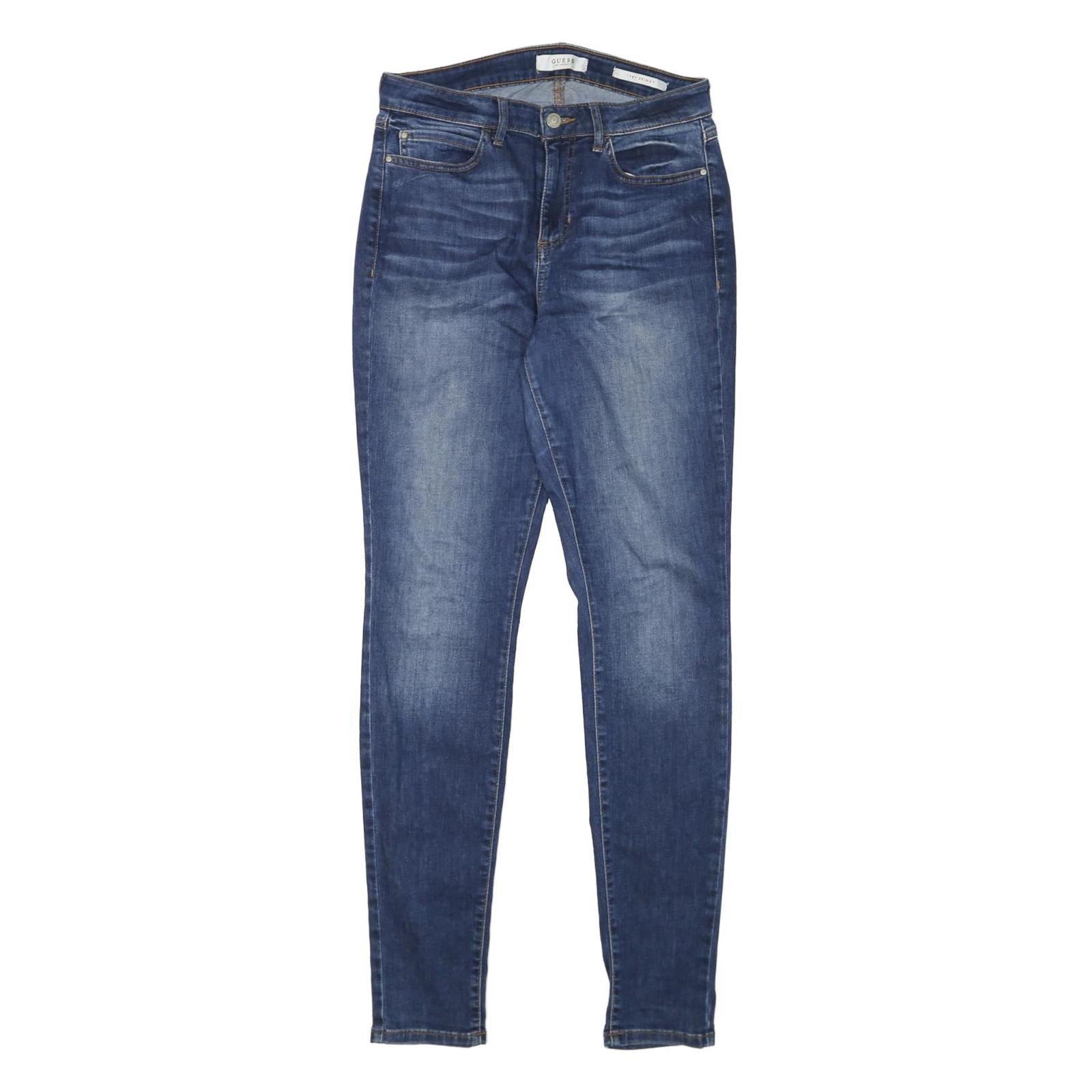 GUESS Womens Blue Slim Skinny Denim Medium Wash Jeans W28 L32 Stretch Pocket Zip Refurbished - N/A refurbished available on Cerqular