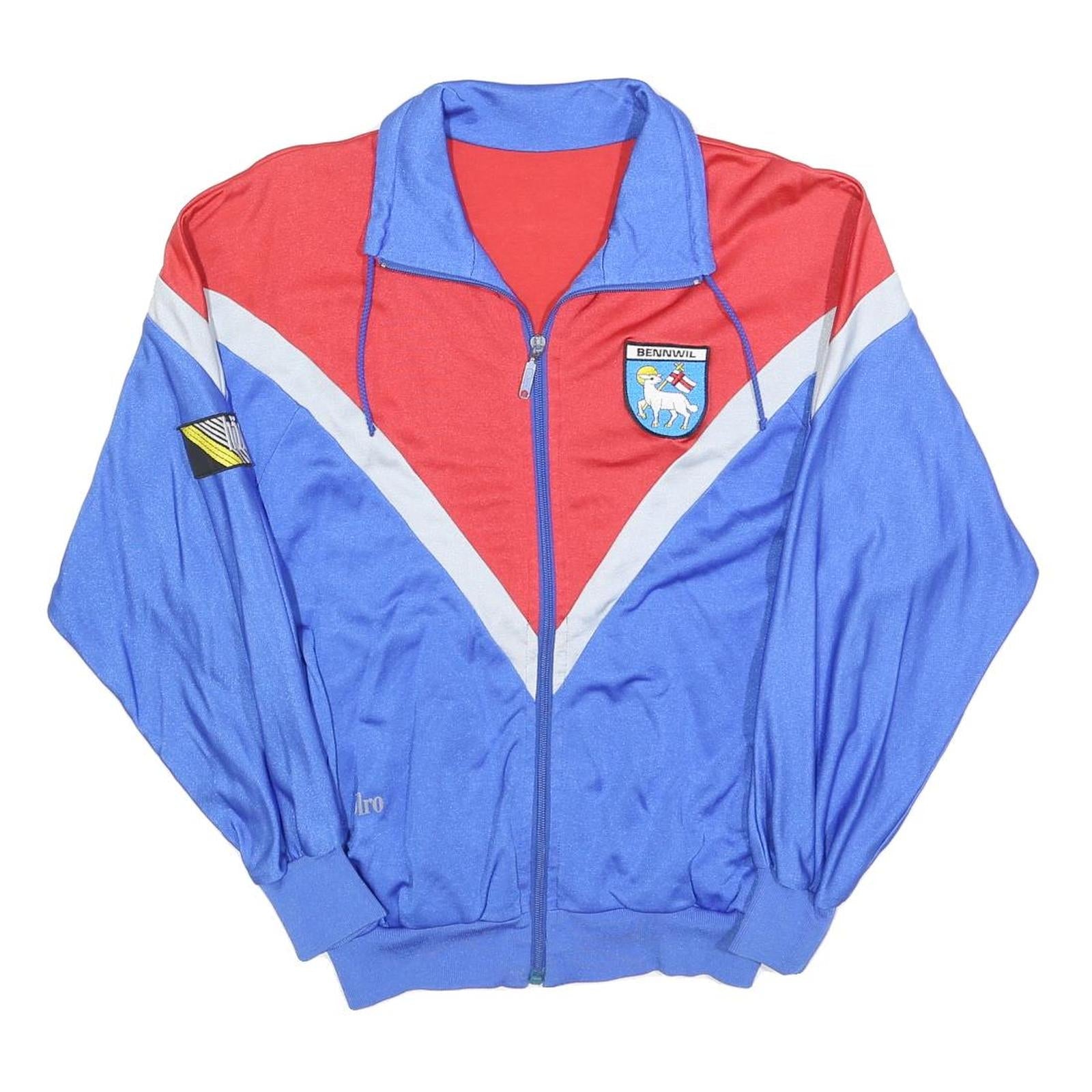 Mens Blue & Red Shield Zip Jacket M Polyester Blend Retro Vintage Athletic Refurbished - N/A refurbished available on Cerqular
