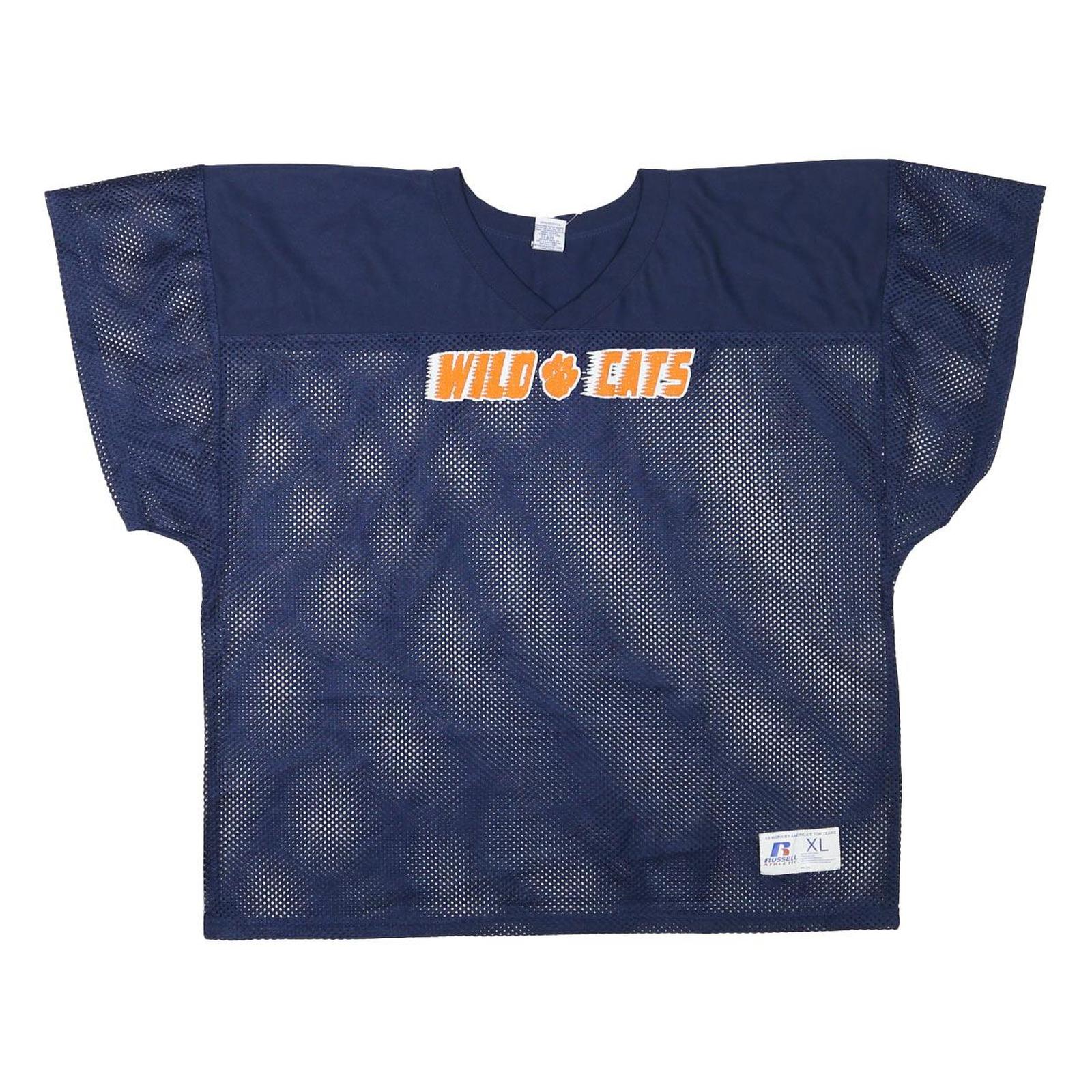 RUSSELL ATHLETIC Mens Navy Blue Wild Cats Graphic T-Shirt XL Short Sleeve V-Neck Refurbished - N/A refurbished available on Cerqular