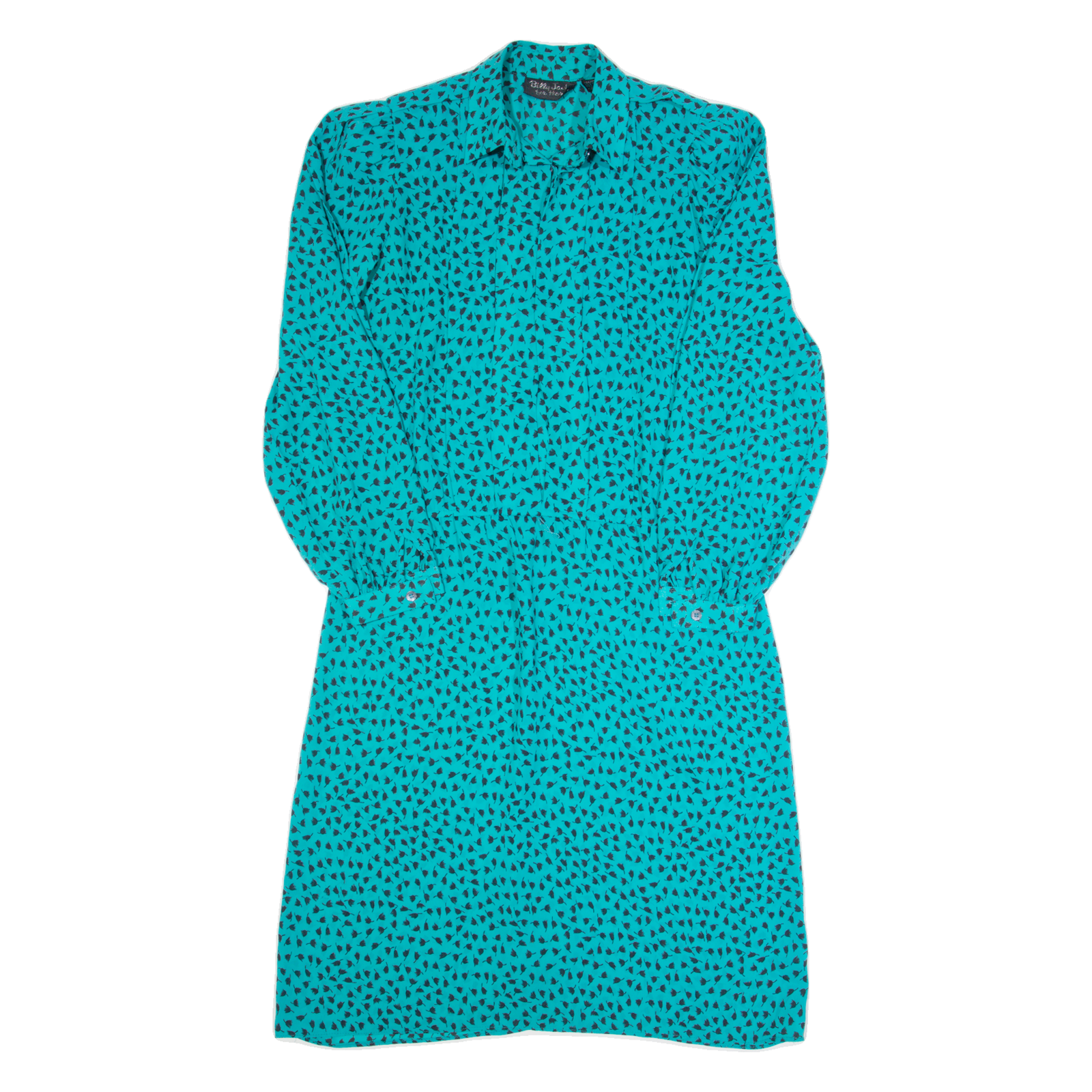 BILLY JACK Womens A-Line Dress Blue Spotted Long Sleeve Midi M Refurbished - N/A refurbished available on Cerqular