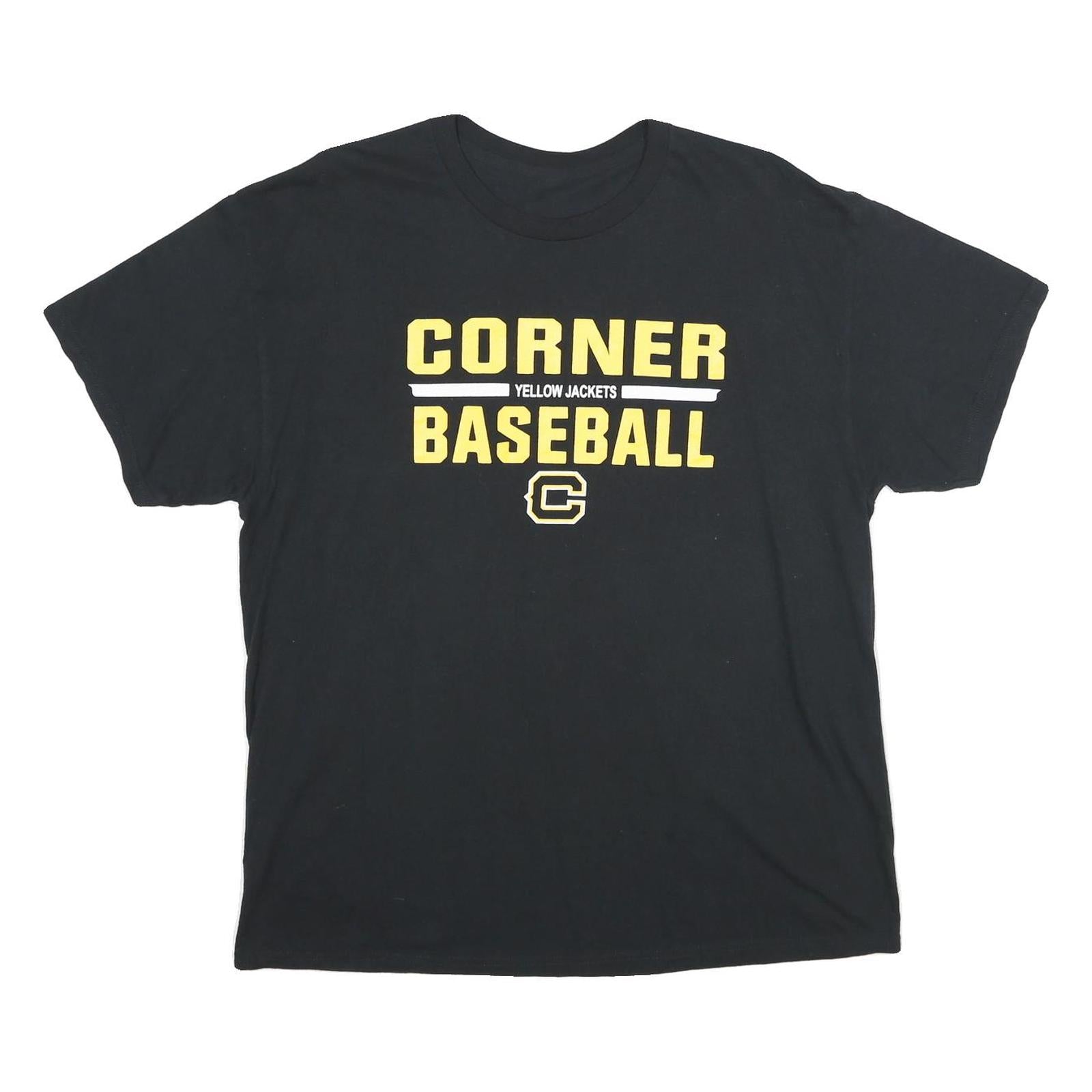 Mens Black Cotton Blend Graphic T-Shirt XL Short Sleeve Crew Neck Baseball Print Refurbished - N/A refurbished available on Cerqular