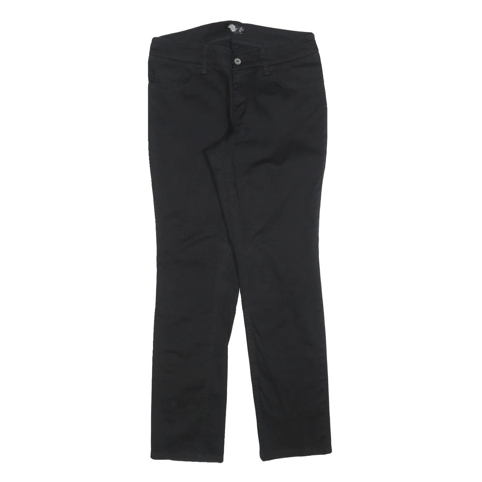 DICKIES Womens Cotton Blend Black Slim Slim Fit Straight Leg Trousers W30 L30 Refurbished - N/A refurbished available on Cerqular