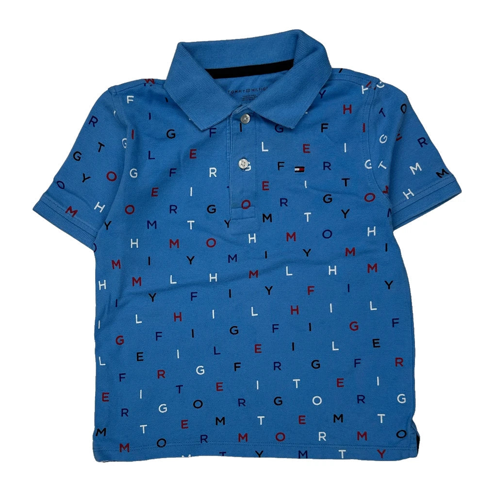 Age 6-7 Tommy Hilfiger Polo Shirt - Small Blue Cotton Refurbished - Thrifted (note: this is a term often used to describe second- refurbished available on Cerqular