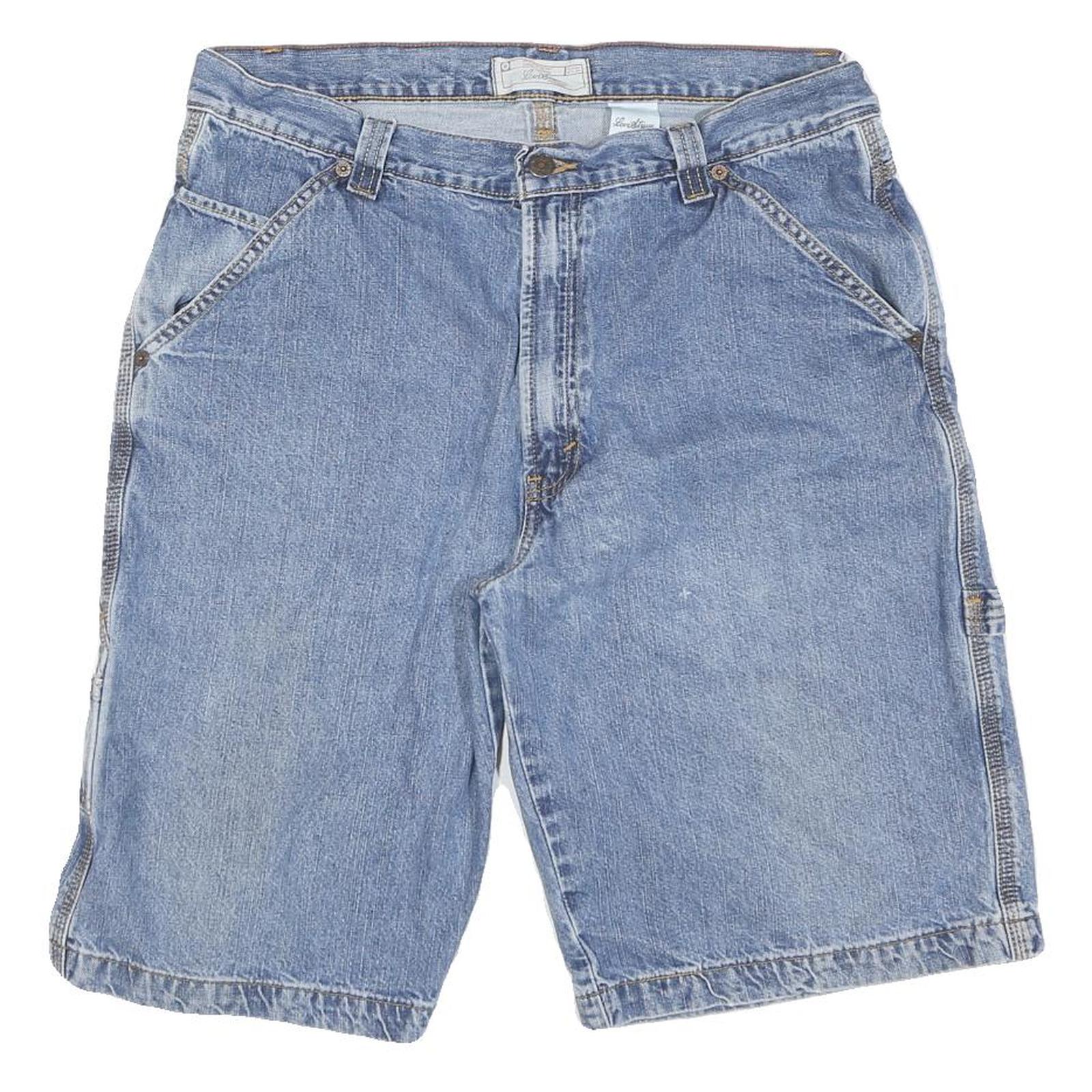 LEVI'S Mens Denim Blue Casual Shorts L W34 Cotton Blend Button Closure Refurbished - N/A refurbished available on Cerqular