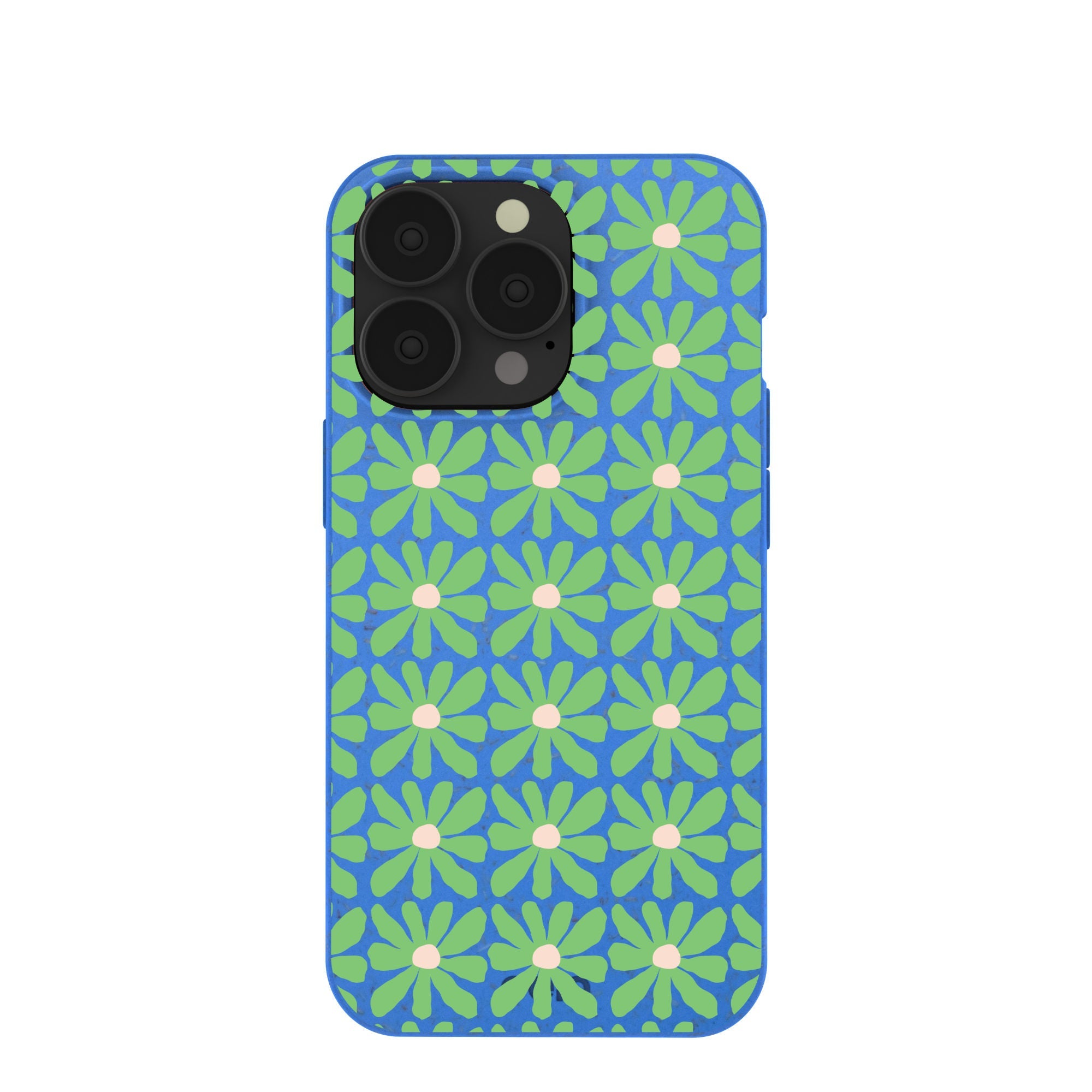 Electric Blue Flower Child iPhone 13 Pro Case Refurbished - Pela Case refurbished available on Cerqular