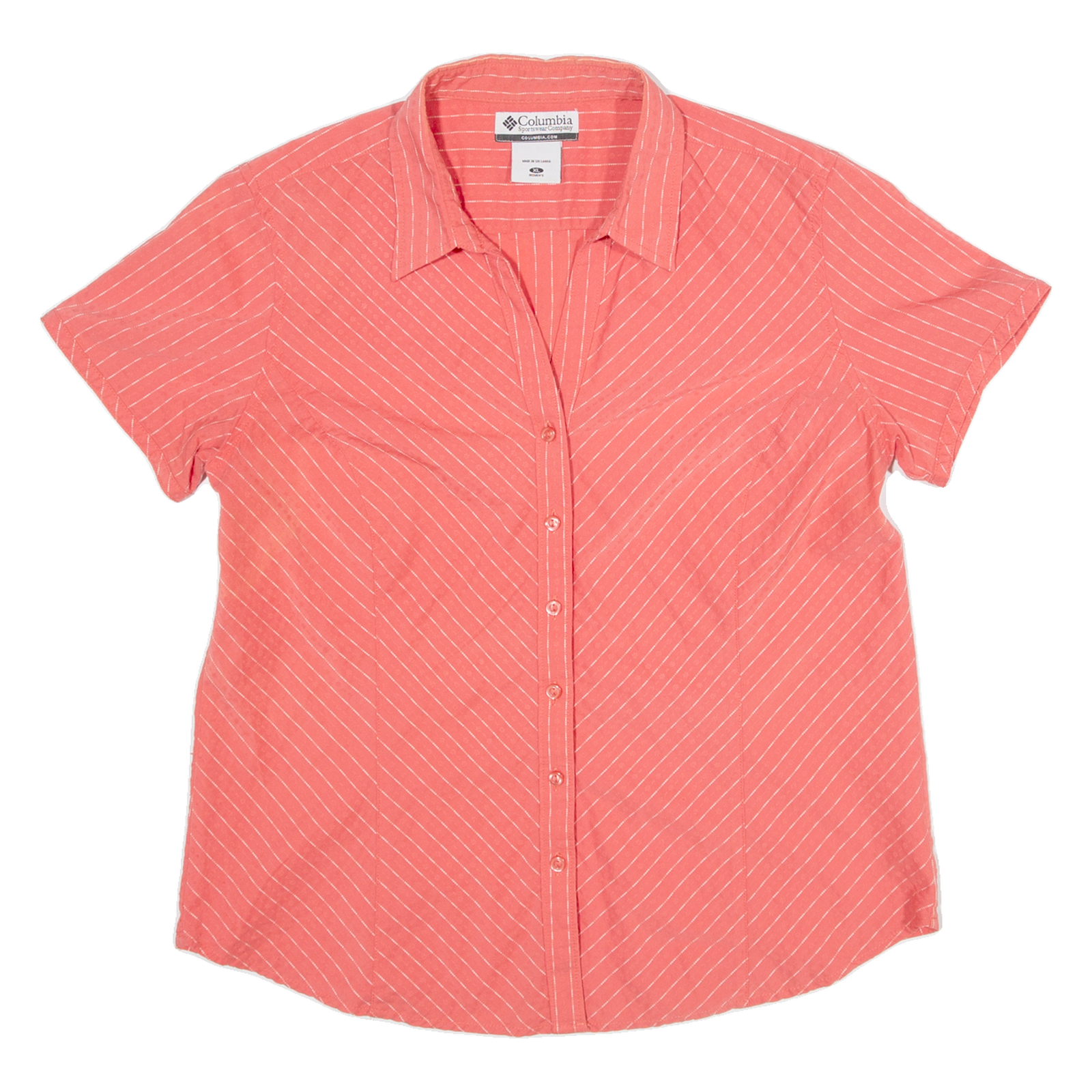 COLUMBIA Womens Shirt Orange Striped XL Refurbished - N/A refurbished available on Cerqular