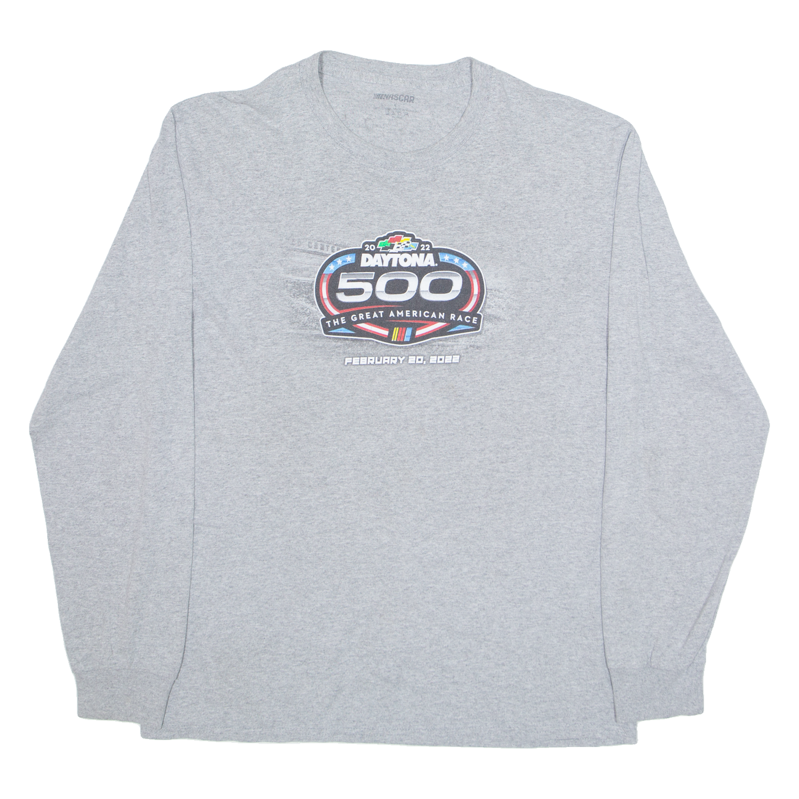 NASCAR Daytona 500 Mens T-Shirt Grey Long Sleeve USA L Refurbished - N/A refurbished available on Cerqular