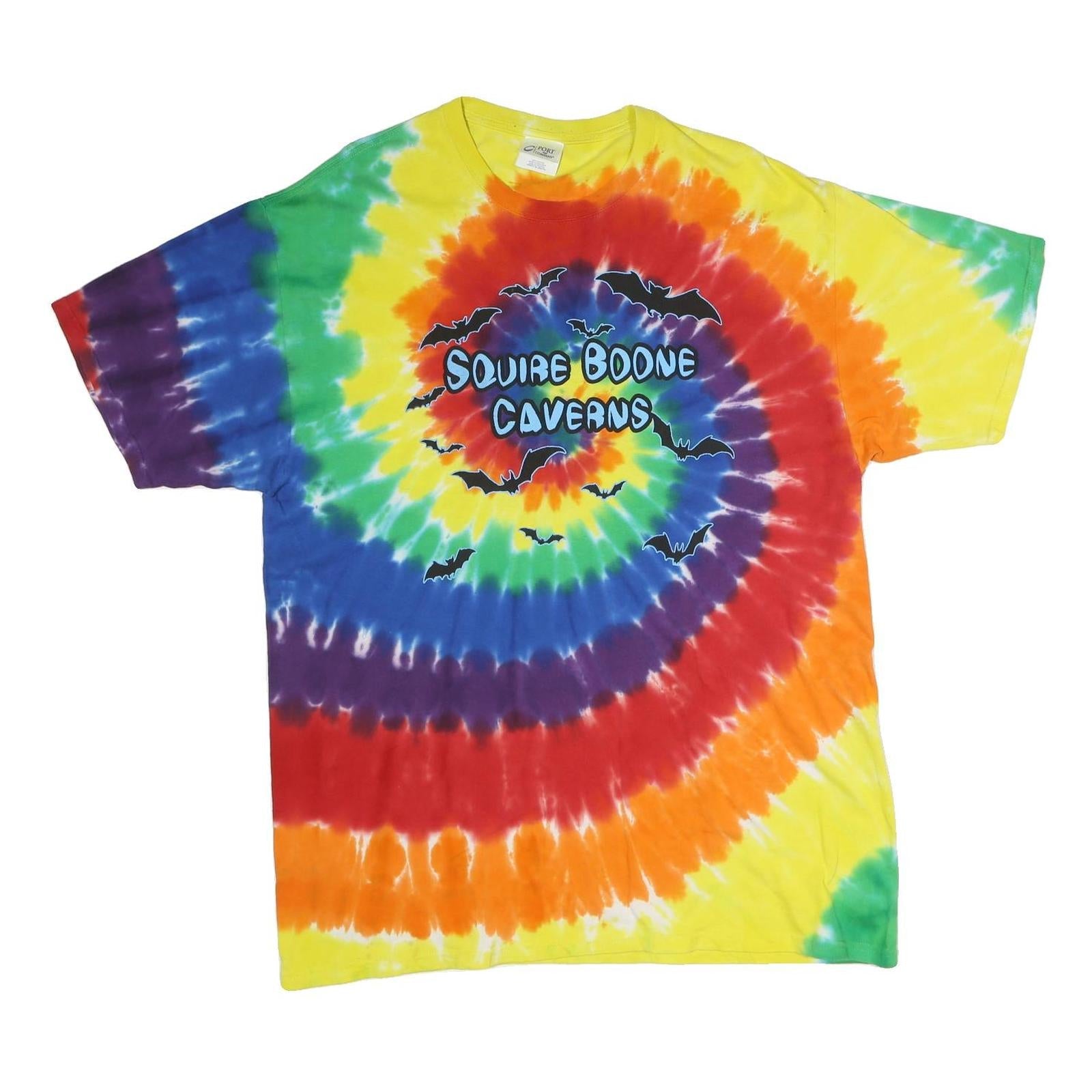 PORT & COMPANY Mens Yellow & Rainbow Tie Dye T-Shirt 2XL Short Sleeve Crew Neck Refurbished - N/A refurbished available on Cerqular