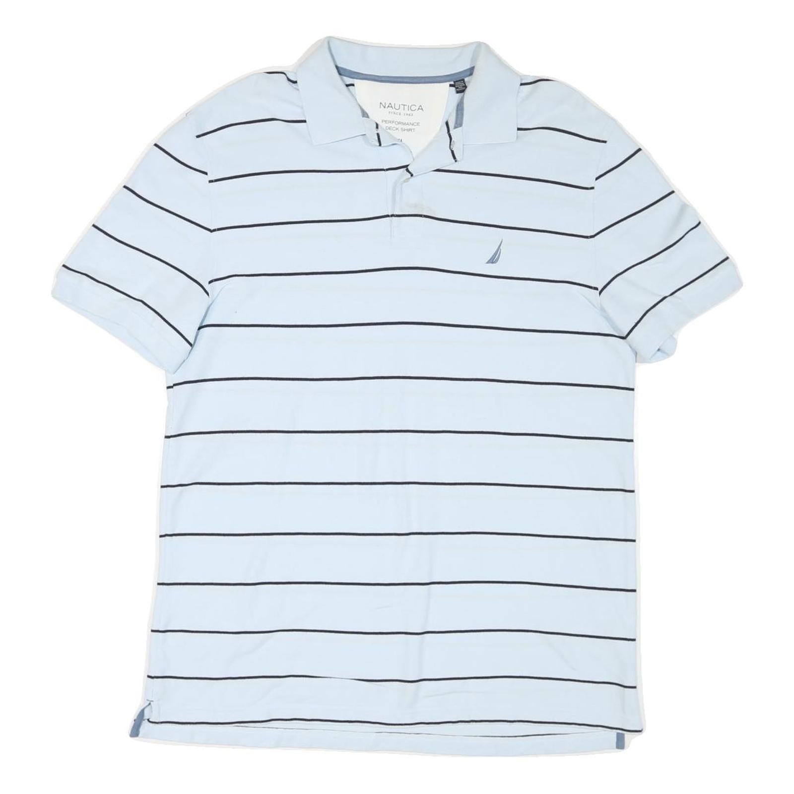 Buy NAUTICA Mens Light Blue & Black Striped Short Sleeve Polo Shirt XL Cotton Blend Refurbished - $25.99 NAUTICA Mens Light Blue & Black Striped Short Sleeve Polo Shirt XL Cotton Blend Refurbished - N/A refurbished available on Cerqular
