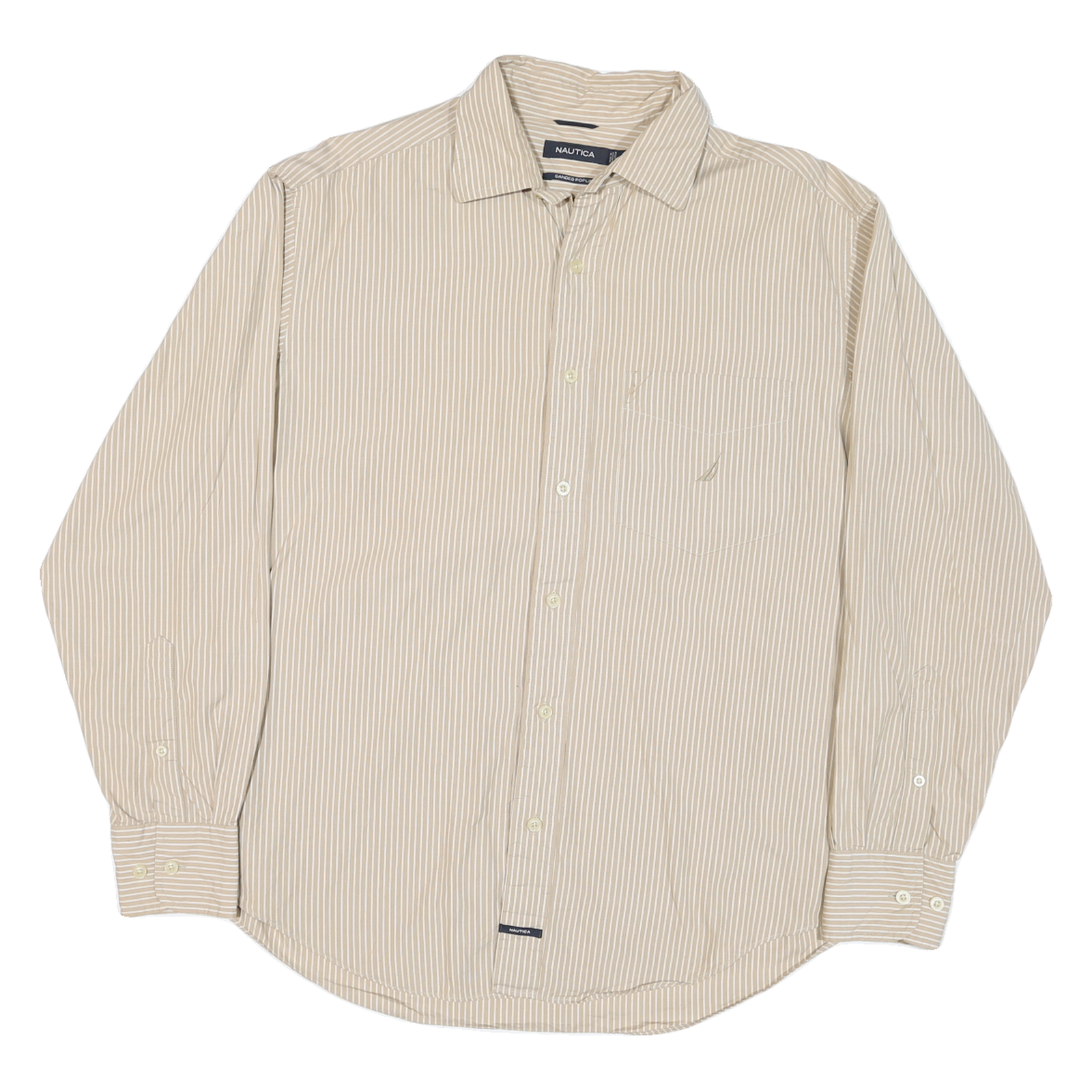 Buy NAUTICA Mens Beige & White Striped Shirt M Classic Cotton Blend Casual Long Refurbished - $28.59 NAUTICA Mens Beige & White Striped Shirt M Classic Cotton Blend Casual Long Refurbished - N/A refurbished available on Cerqular