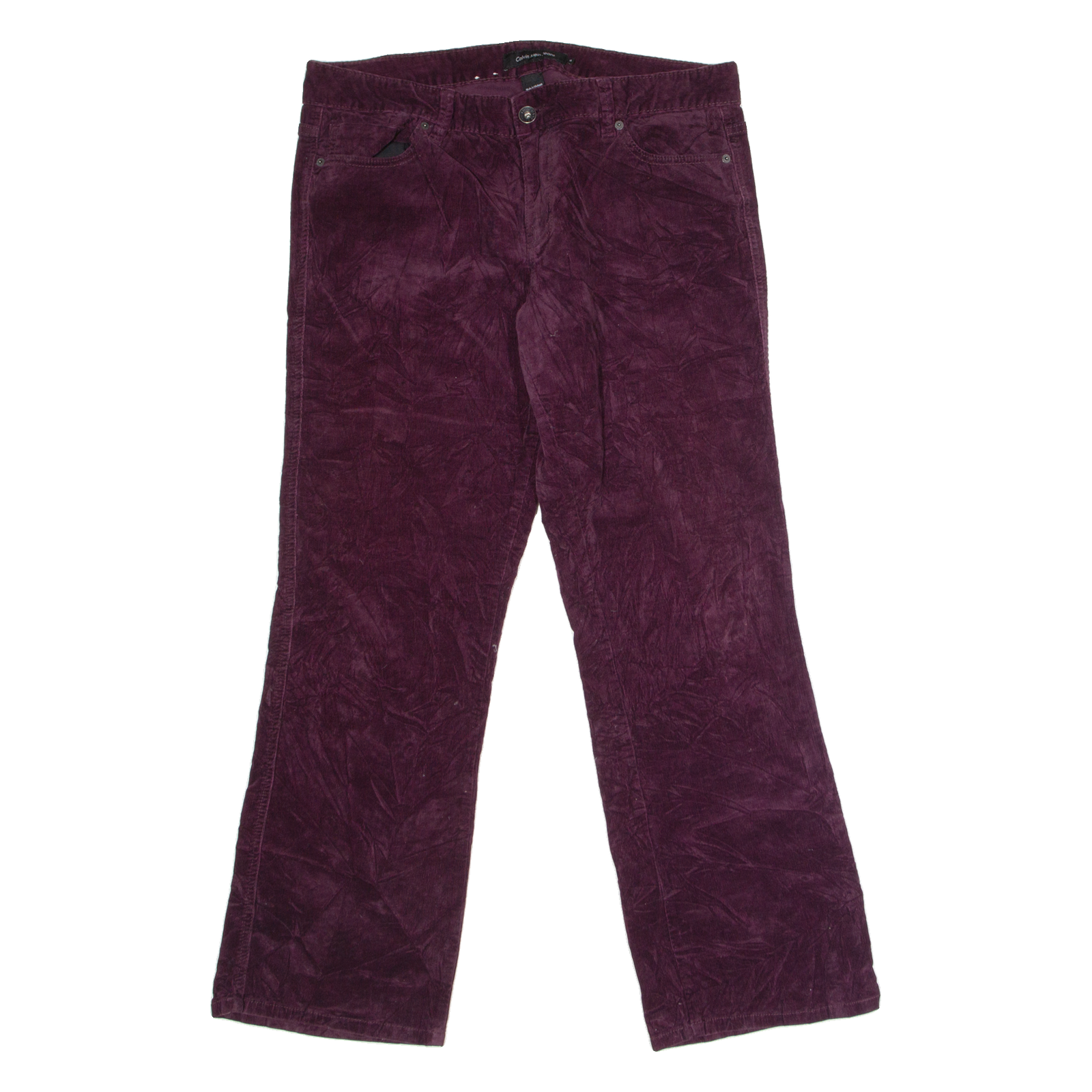 CALVIN KLEIN JEANS Womens Corduroy Trousers Purple Regular Flared W36 L31 Refurbished - N/A refurbished available on Cerqular