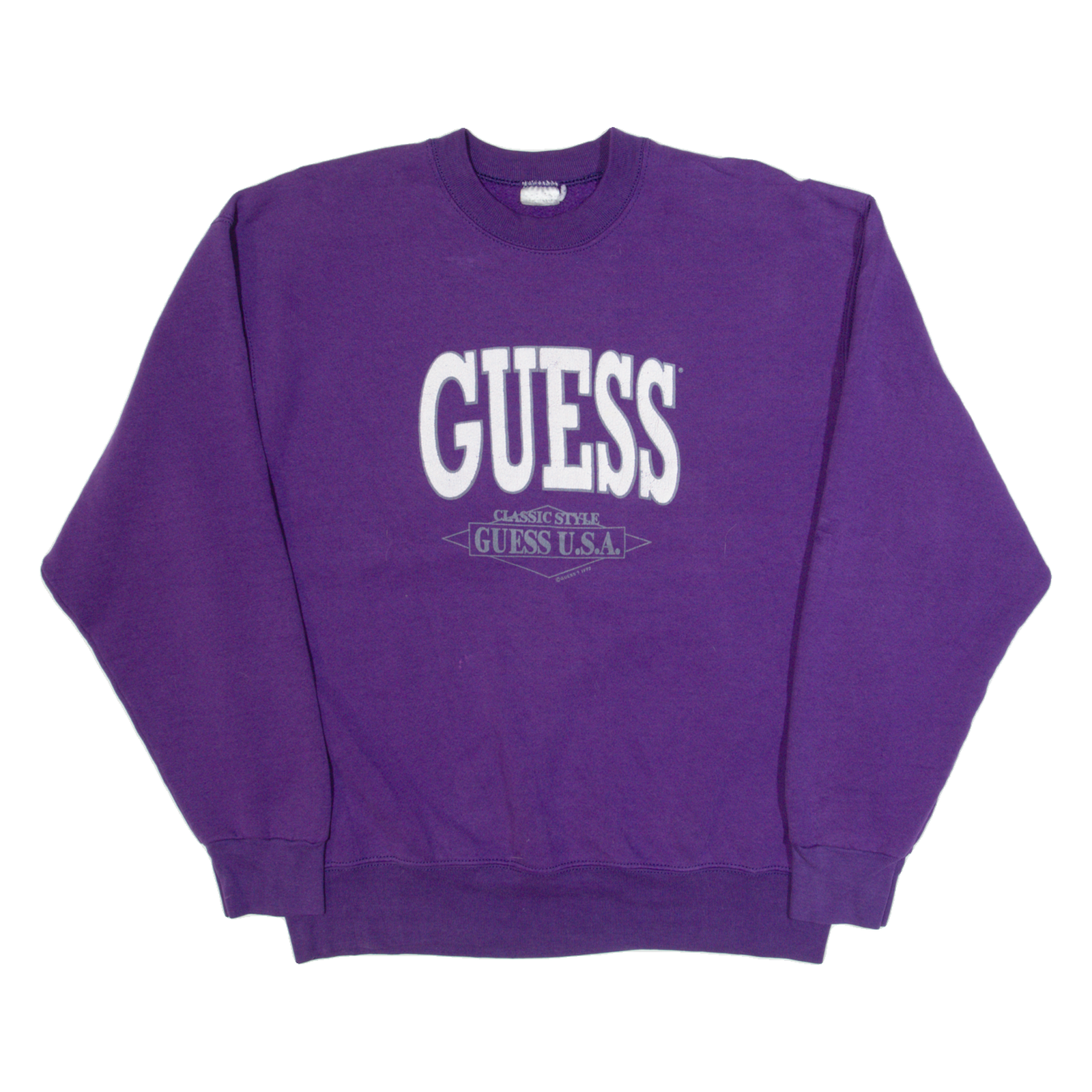 GUESS Mens Sweatshirt Purple 90s USA L Refurbished - N/A refurbished available on Cerqular