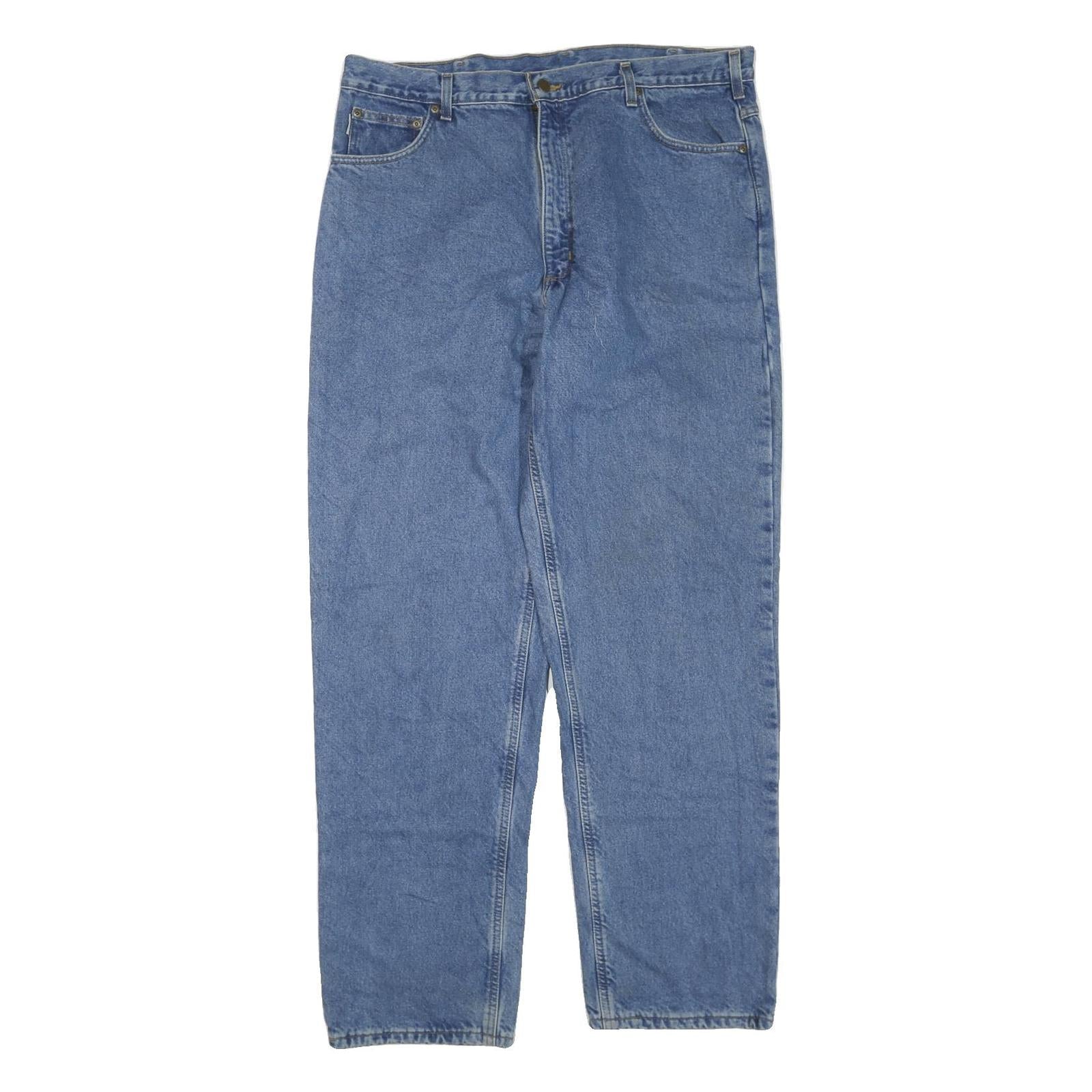 CARHARTT Mens Jeans Blue Regular Straight Denim Medium W40 L34 Workwear Zip Refurbished - N/A refurbished available on Cerqular