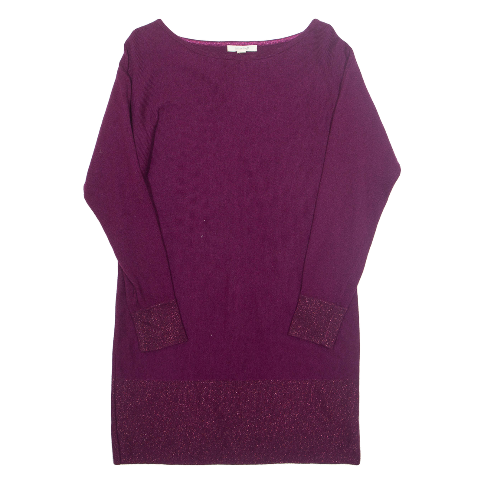 WHITE STUFF Womens Jumper Dress Purple Wool Long Sleeve Knee Length UK 10 Refurbished - N/A refurbished available on Cerqular