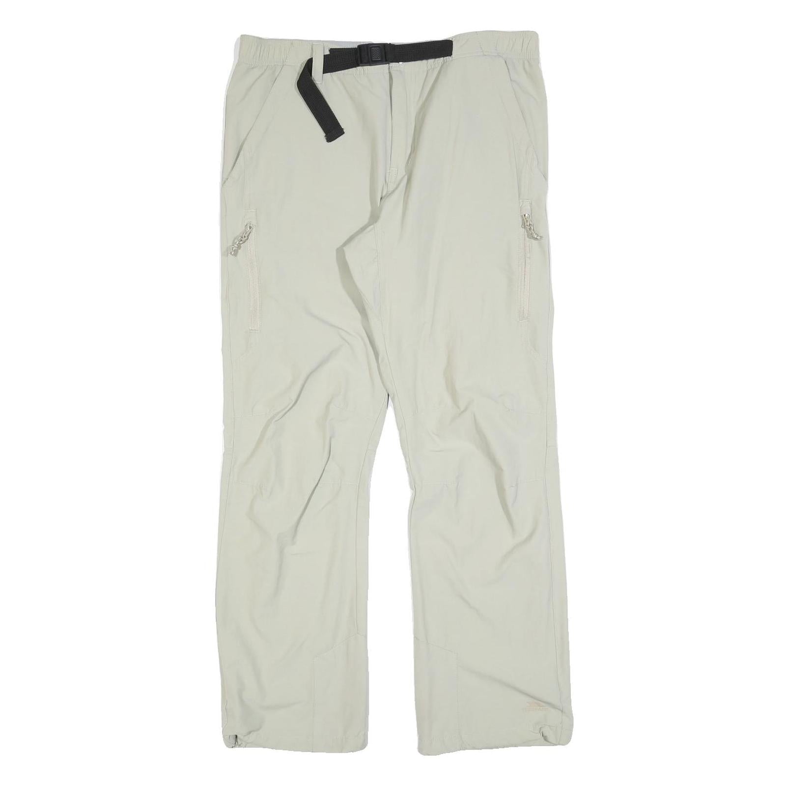 TRESPASS Mens Regular Beige Trousers W32 L30 Outdoor Zip Pockets Comfort Refurbished - N/A refurbished available on Cerqular